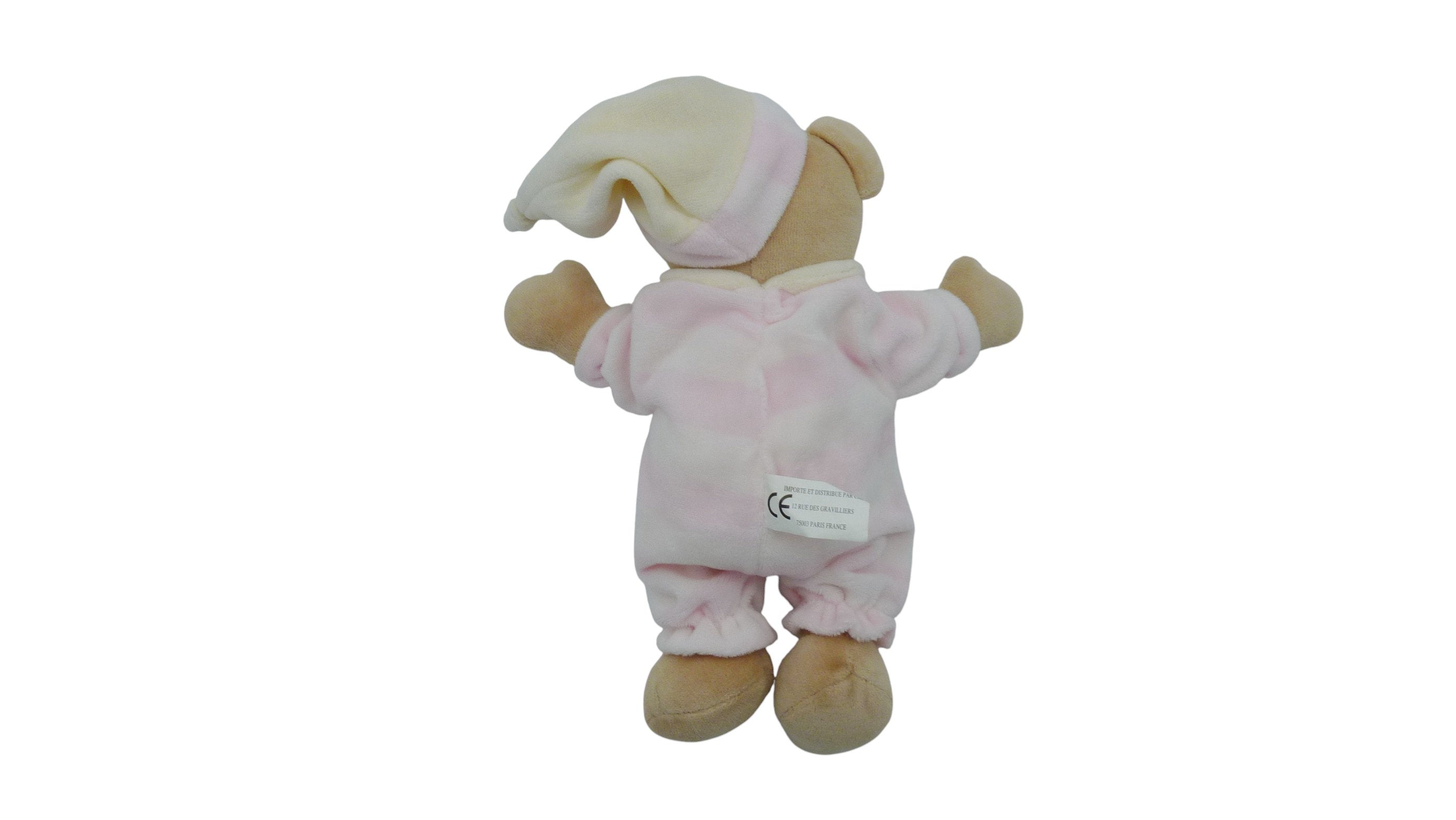 Peluche ours rose - CMP - 26 cm
