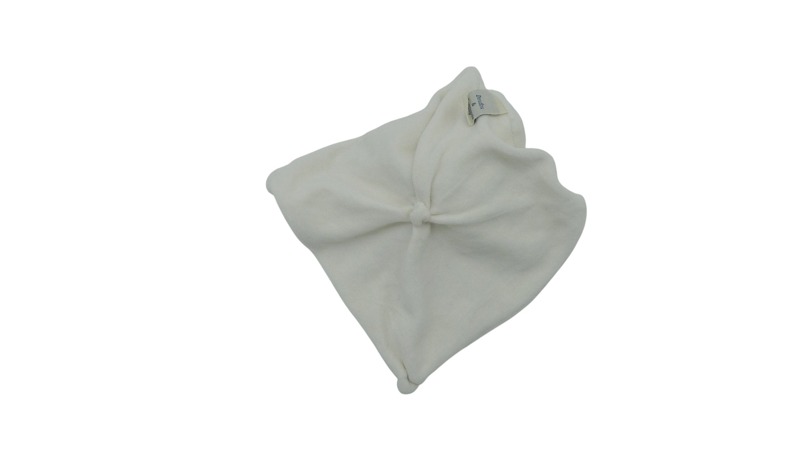 Doudou lapin plat blanc - Doudou et compagnie