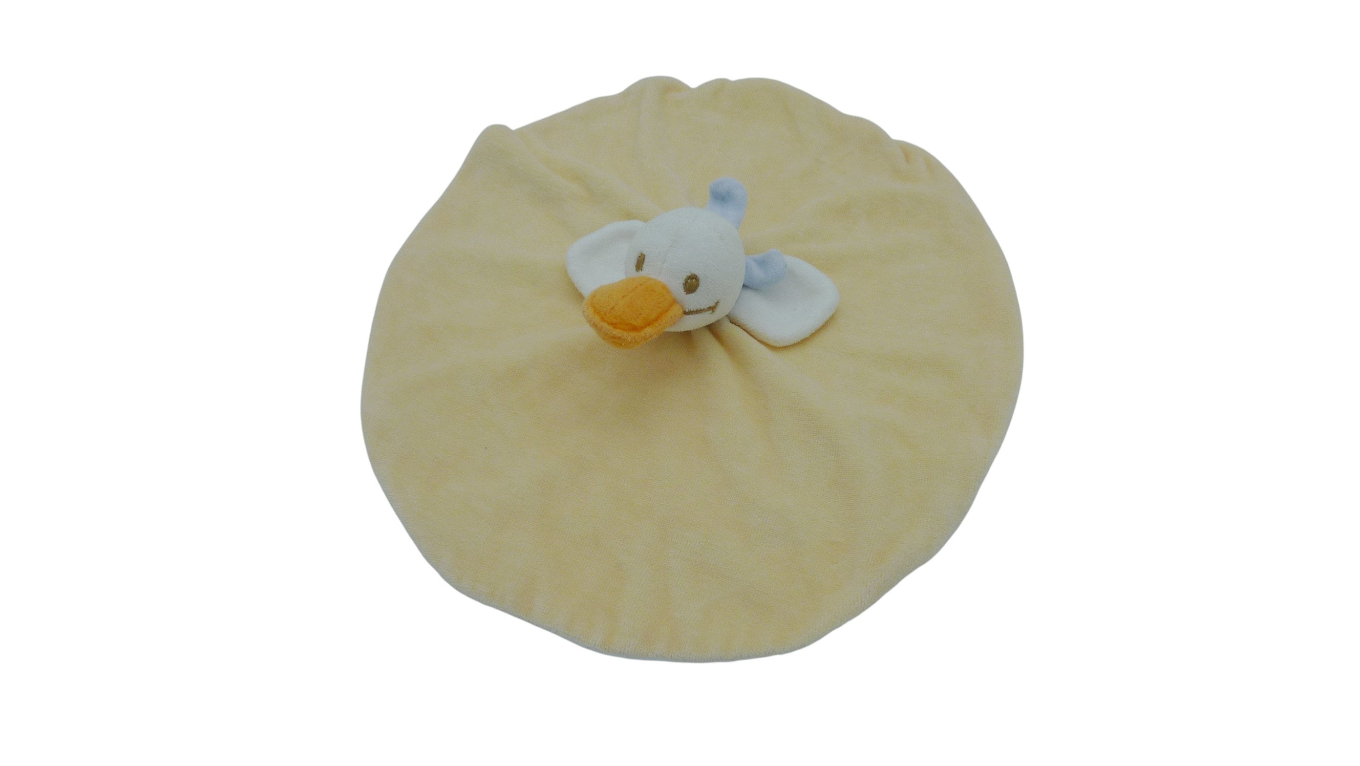 Doudou oie plat jaune blanc - Bengy