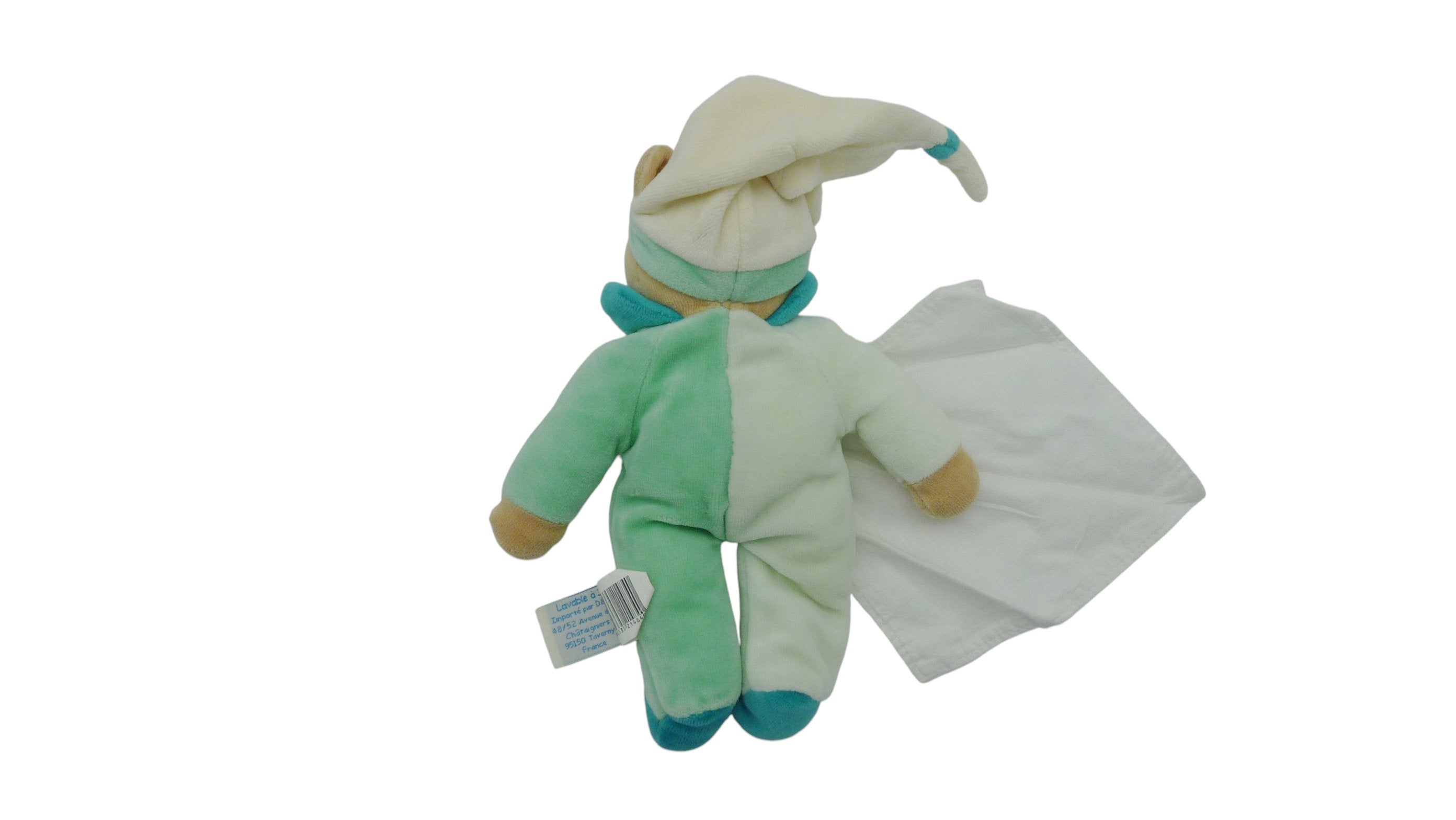 Peluche ours avec mouchoir vert - Doudou et Compagnie - 24 cm