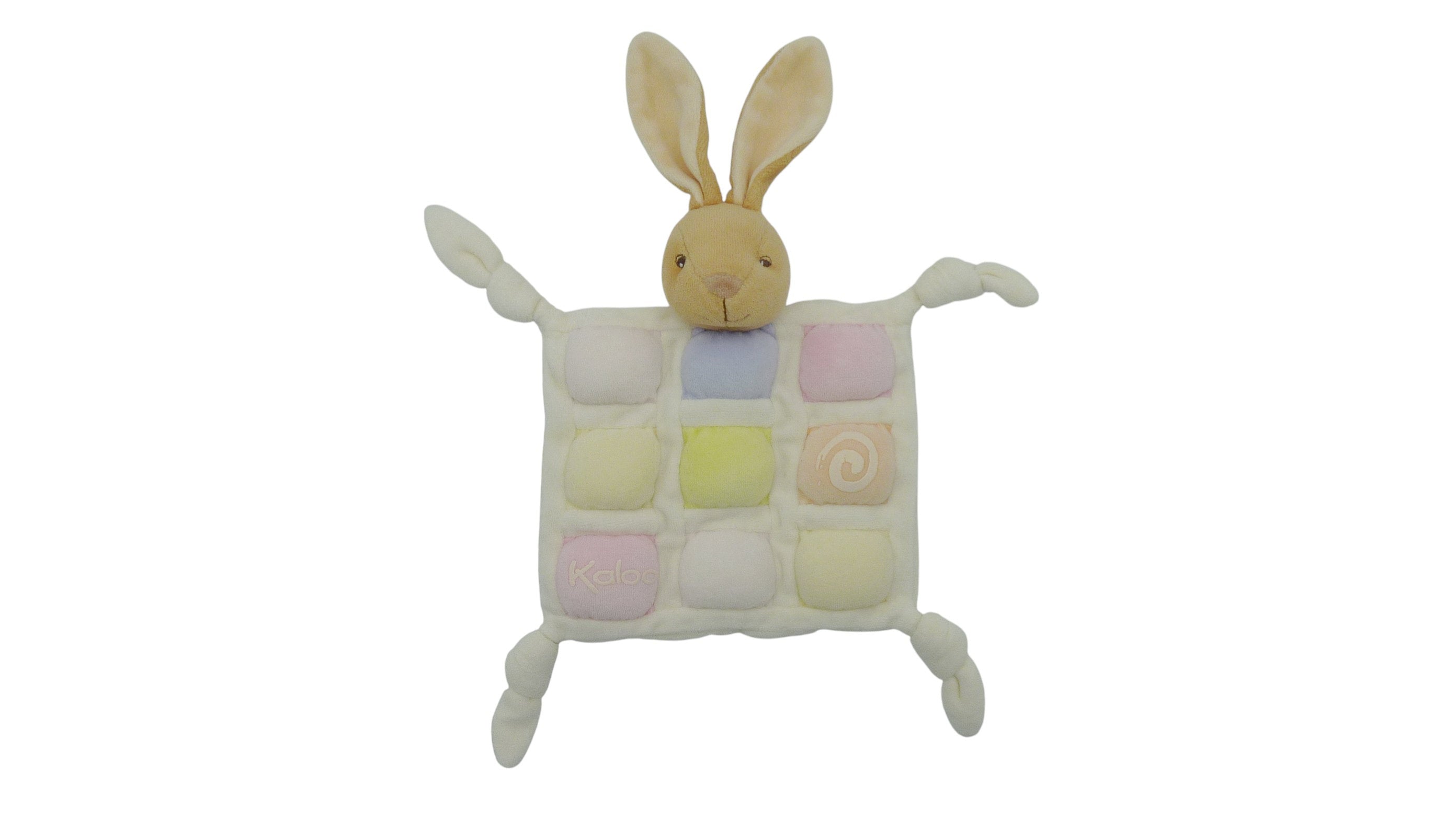 Doudou lapin plat multicolore - Kaloo