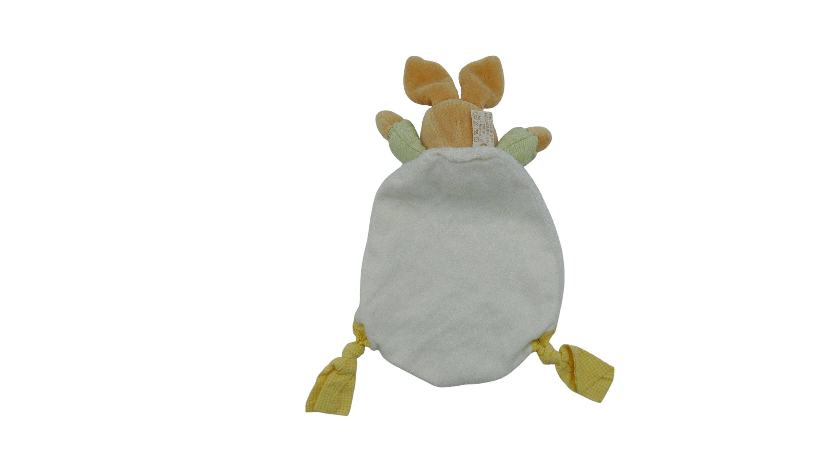 Doudou lapin plat blanc vert - Takinou