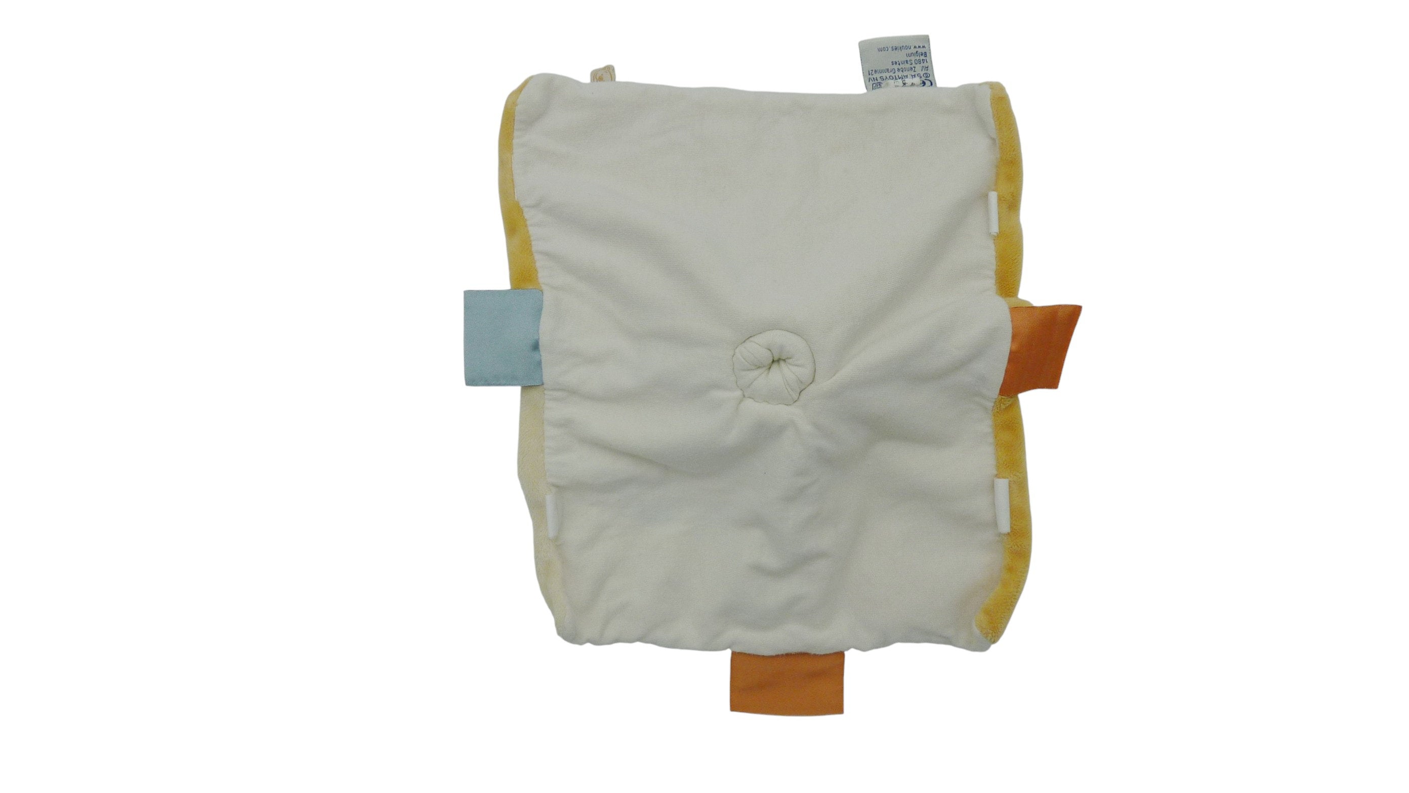 Doudou lapin plat orange crème - Noukie's