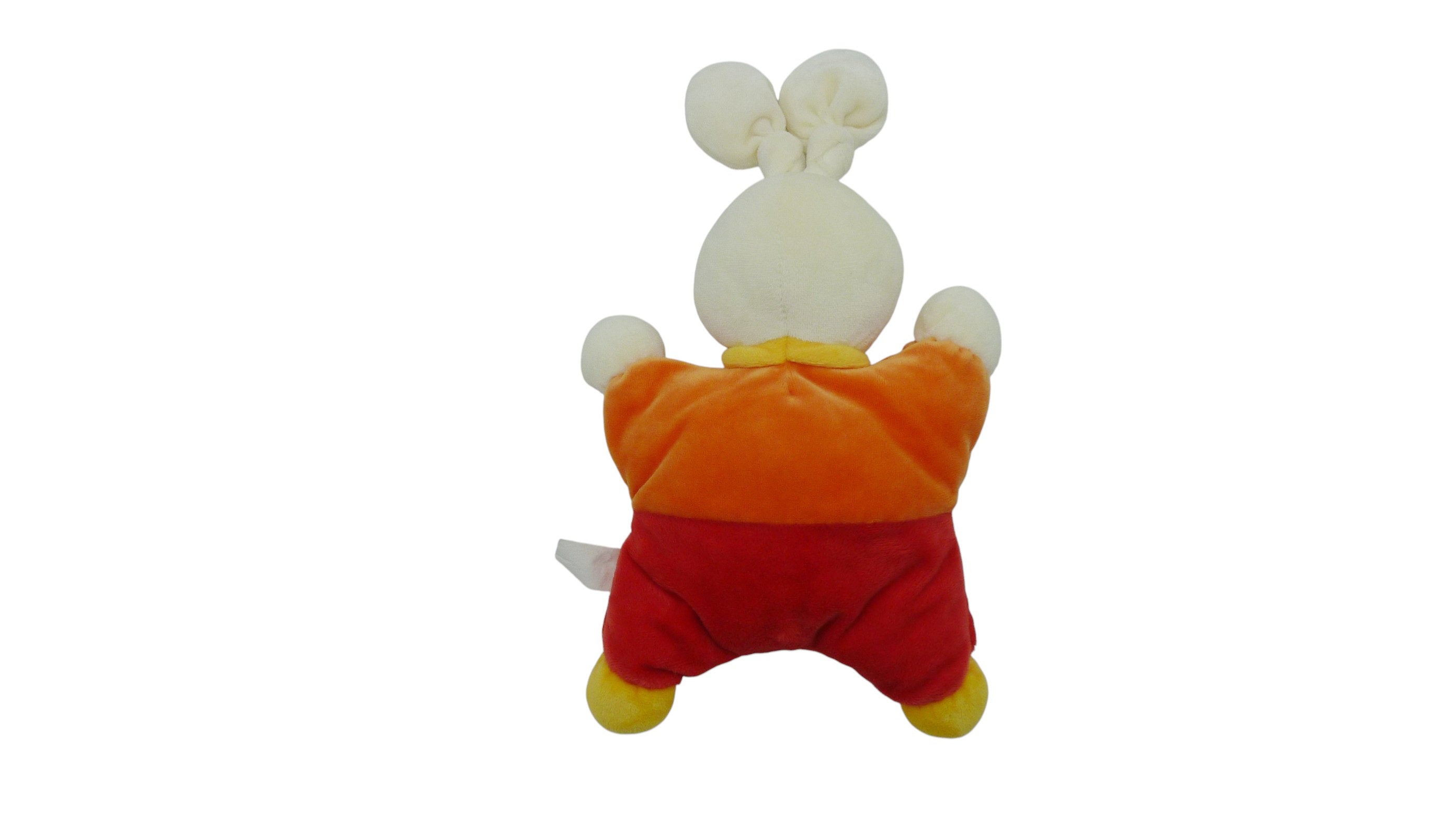 Peluche lapin rouge orange - Nicotoy - 26 cm