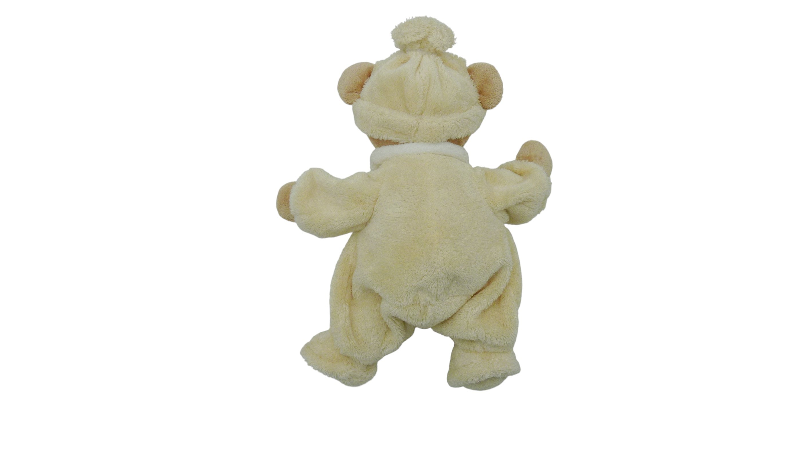Peluche ours marron jaune - Nicotoy - 30 cm