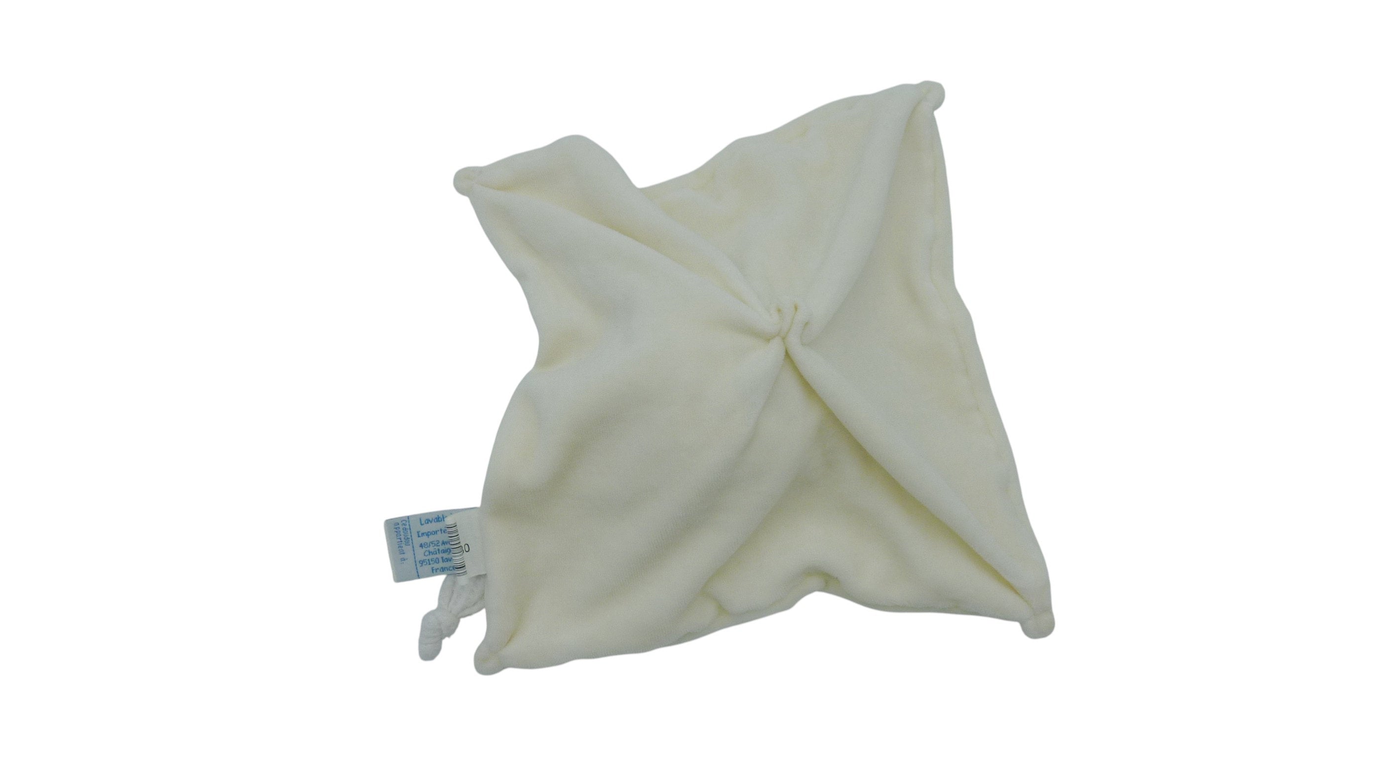 Doudou ours plat blanc - Doudou et Compagnie