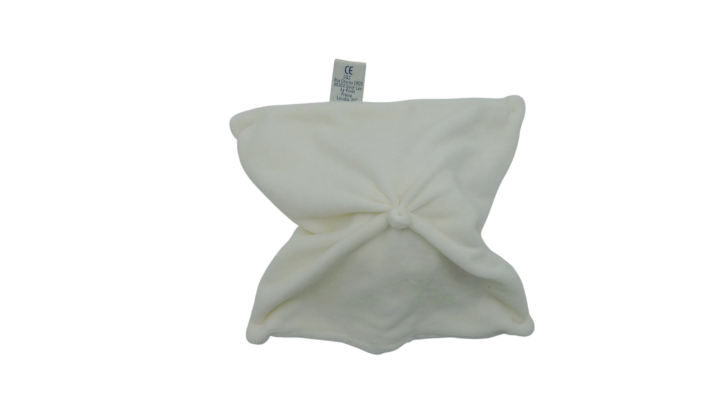 Doudou ours plat blanc - Doudou et Compagnie