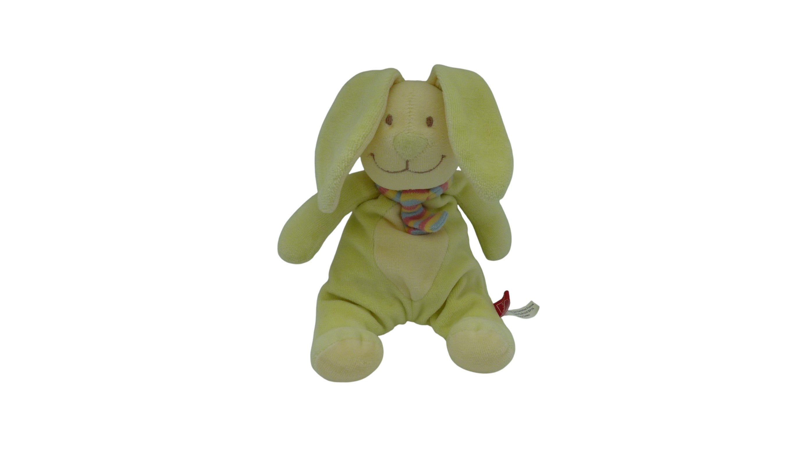 Peluche lapin vert crème - Tex Baby - 21 cm
