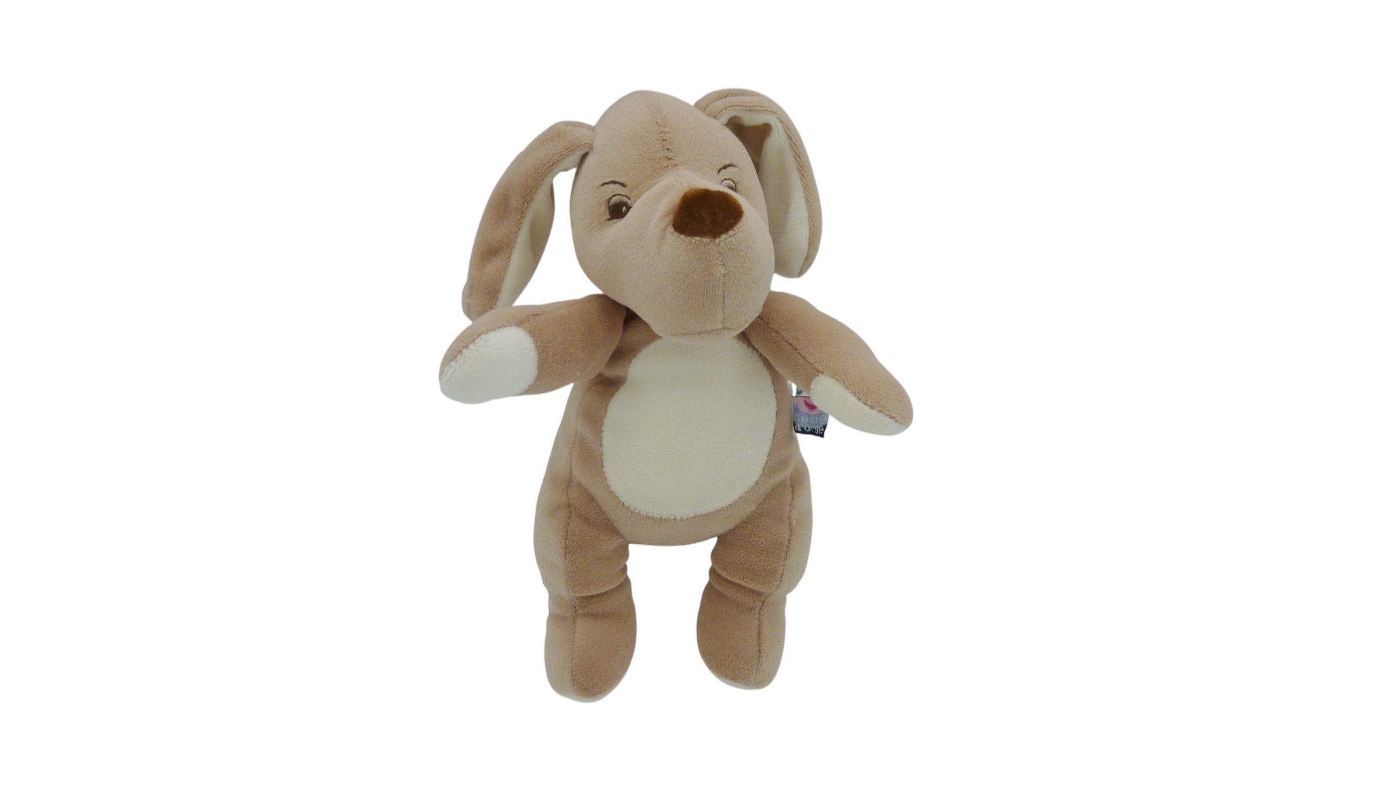 Peluche chien marron écru - Sucre d'Orge - 27 cm