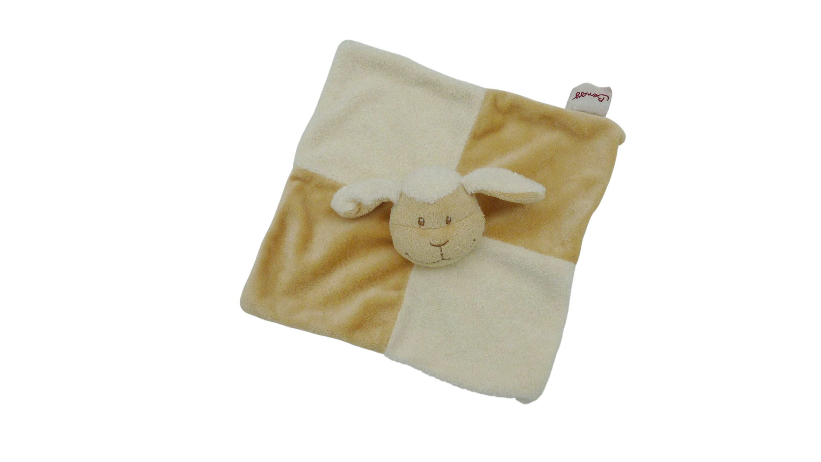 Doudou mouton plat marron blanc - Bengy