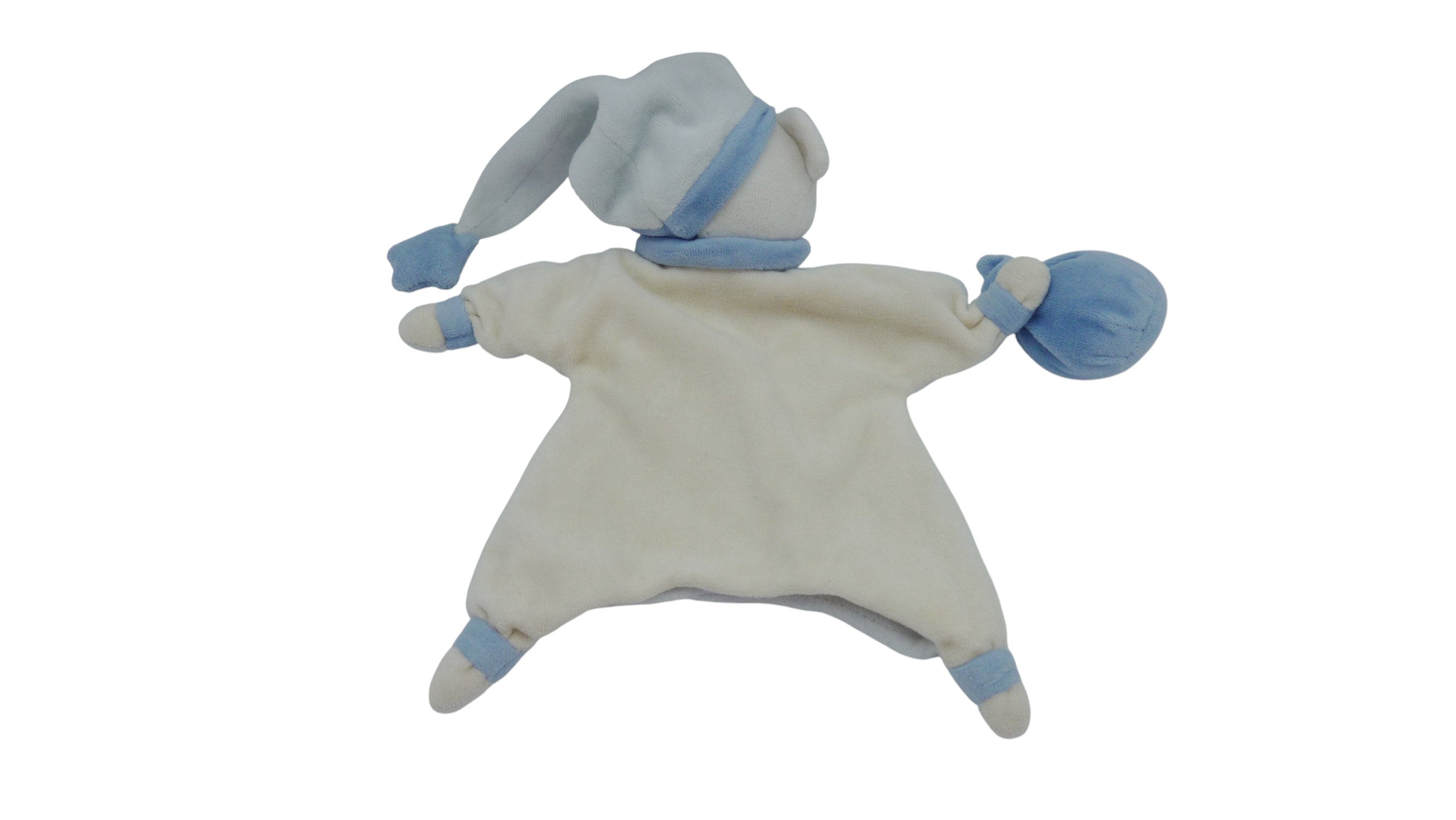 Doudou ours marionnette - bleu - CMP - 25 cm