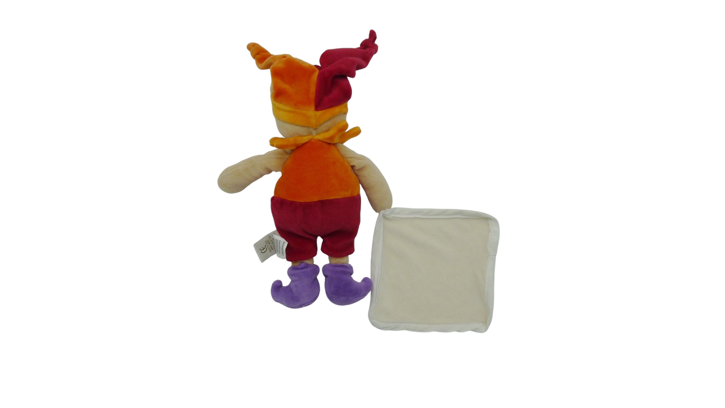 Peluche mouchoir ours orange rouge - Baby'Nat - 26 cm