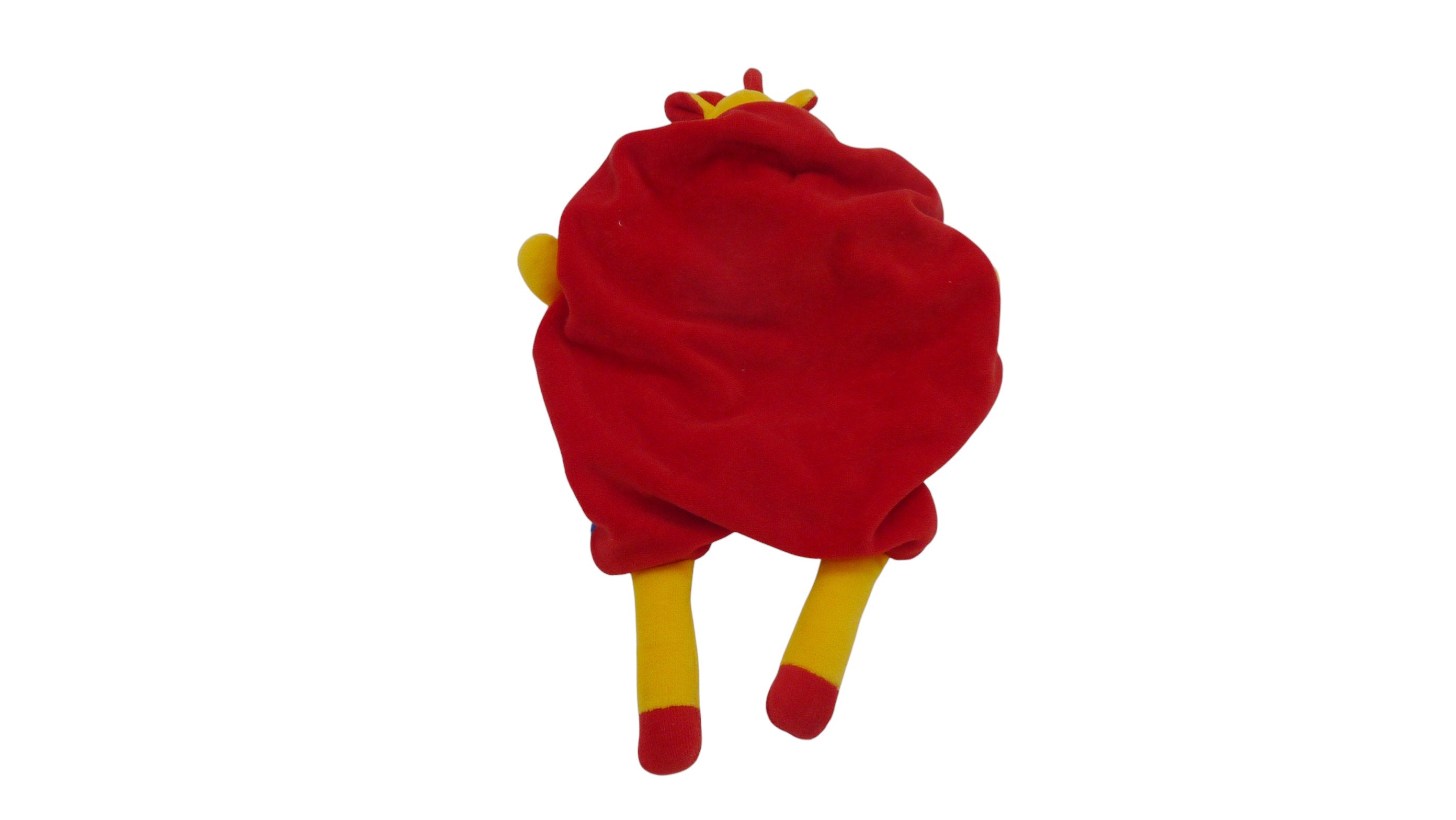 Doudou girafe plat bleu rouge vert - Moulin Roty