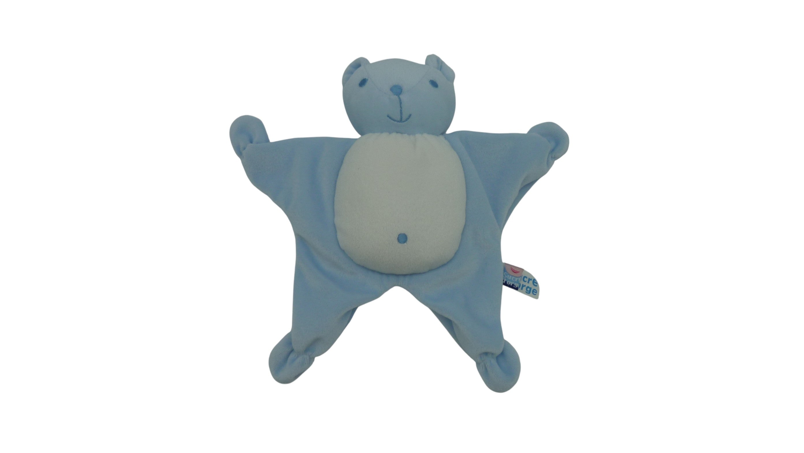 Peluche ours bleu blanc - Sucre d'Orge - 26 cm