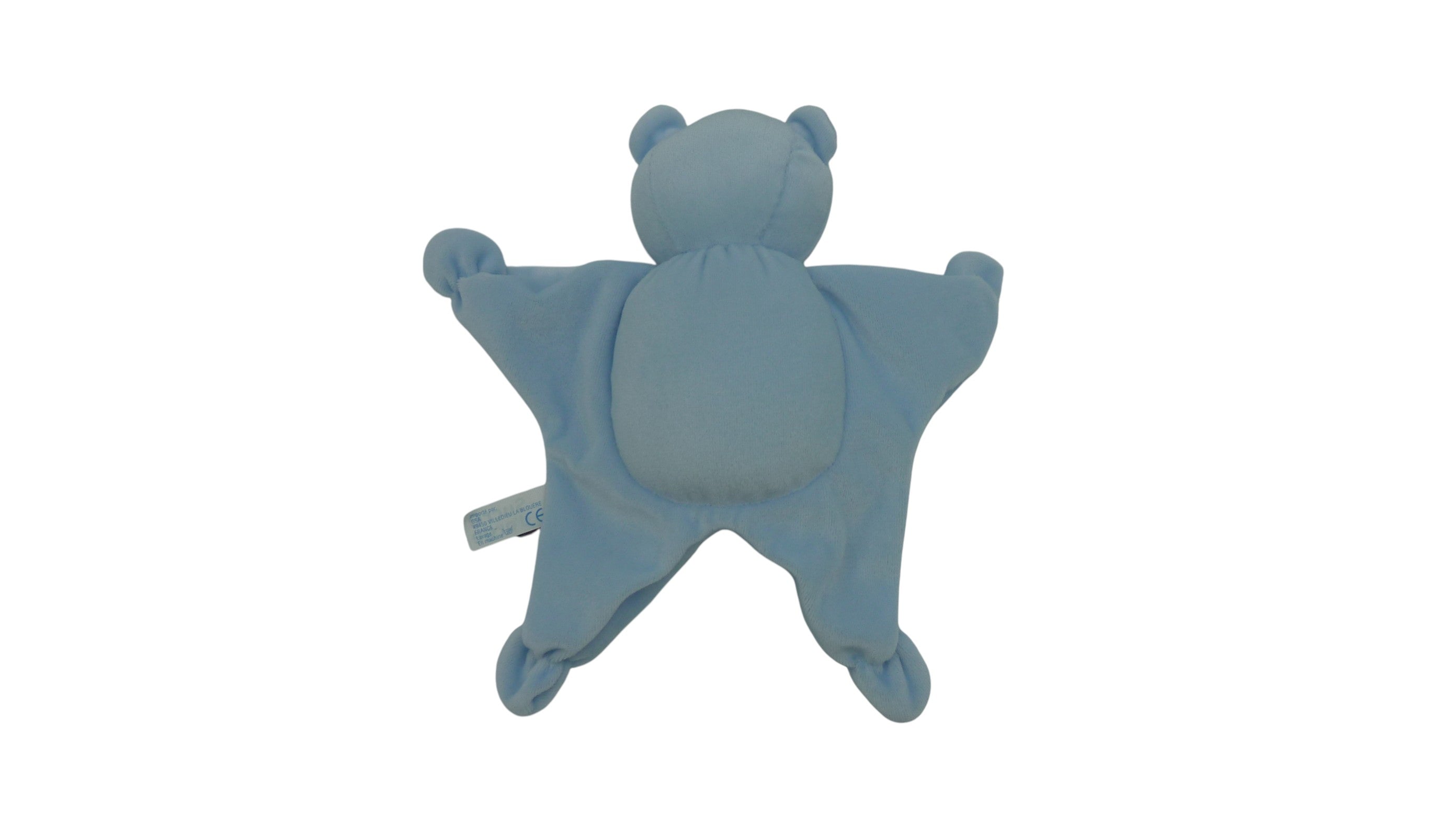 Peluche ours bleu blanc - Sucre d'Orge - 26 cm