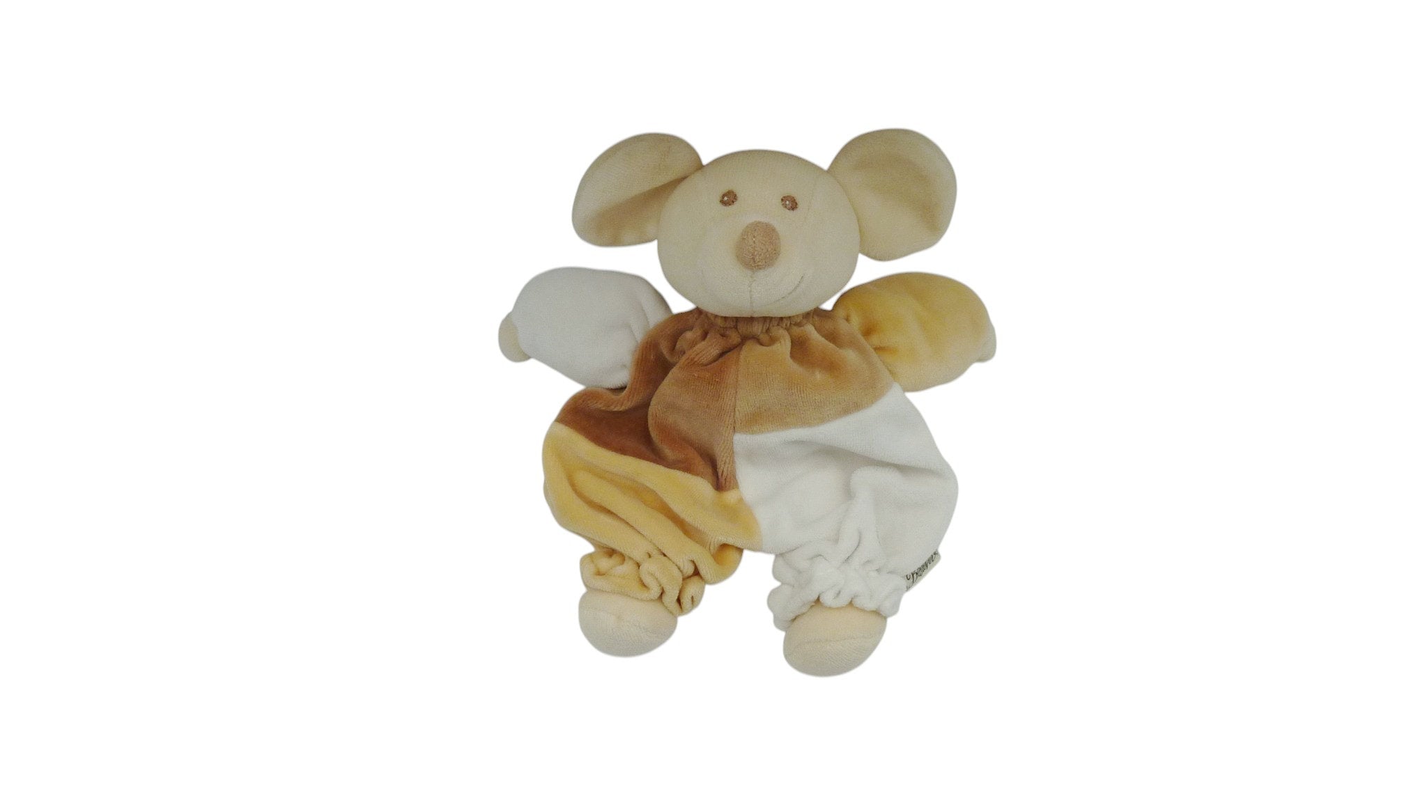 Peluche souris blanc marron - Bestever - 21 cm
