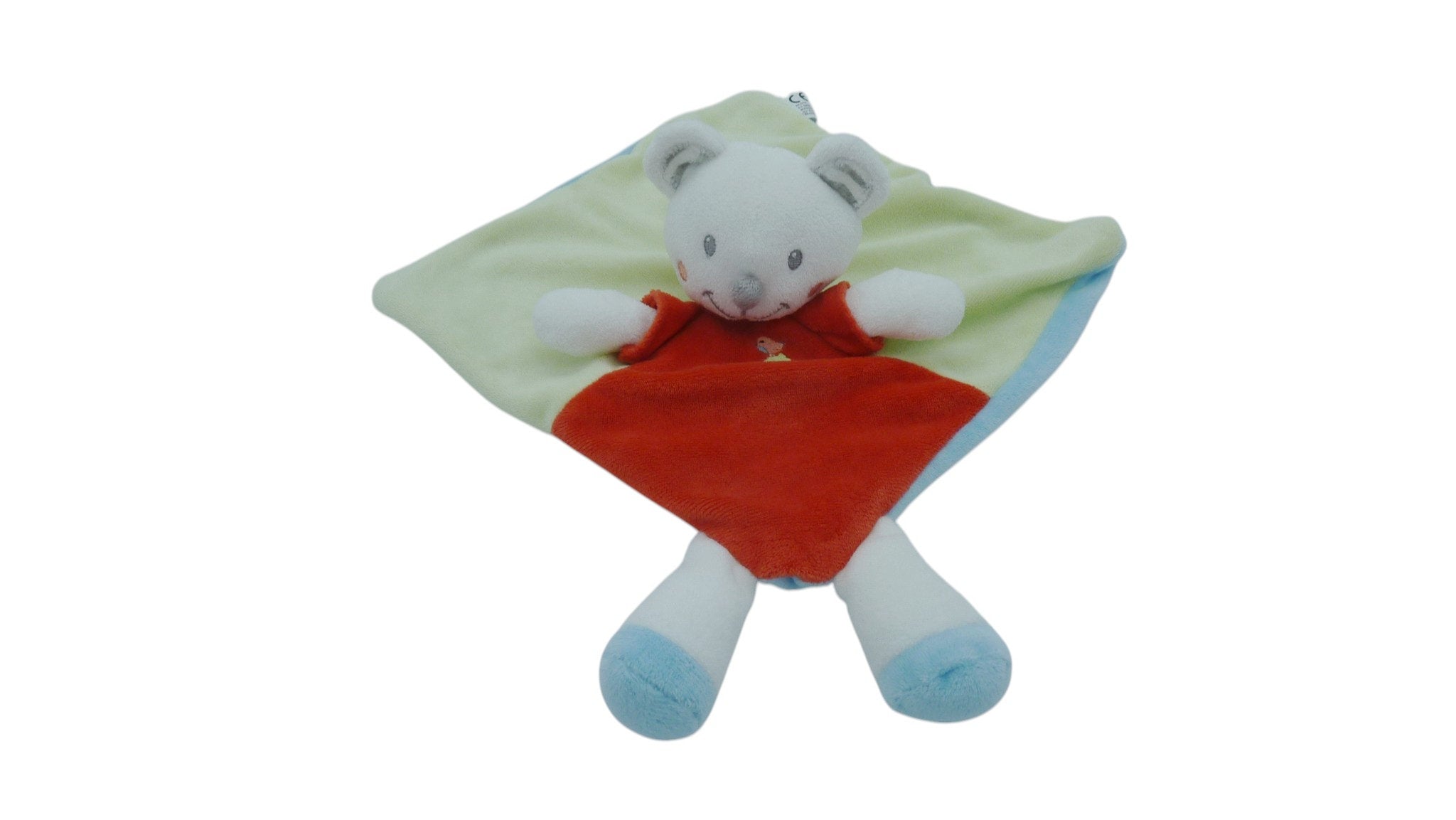 Doudou ours plat vert bleu orange - Nicotoy Simba Dickie