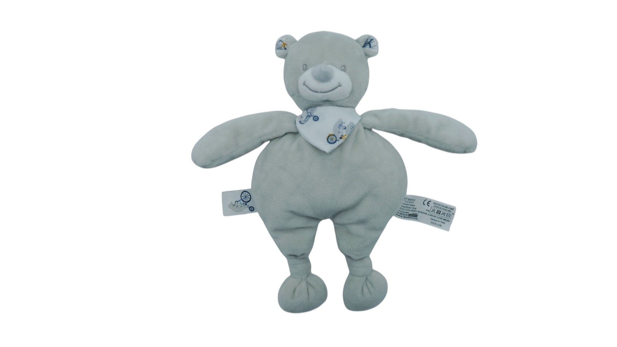 Peluche ours gris -Bout'chou Monoprix 29 cm