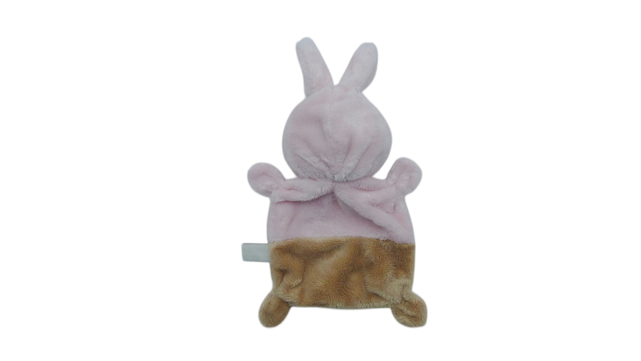 Doudou ours plat déguisé en lapin marron rose - Grain de Blé
