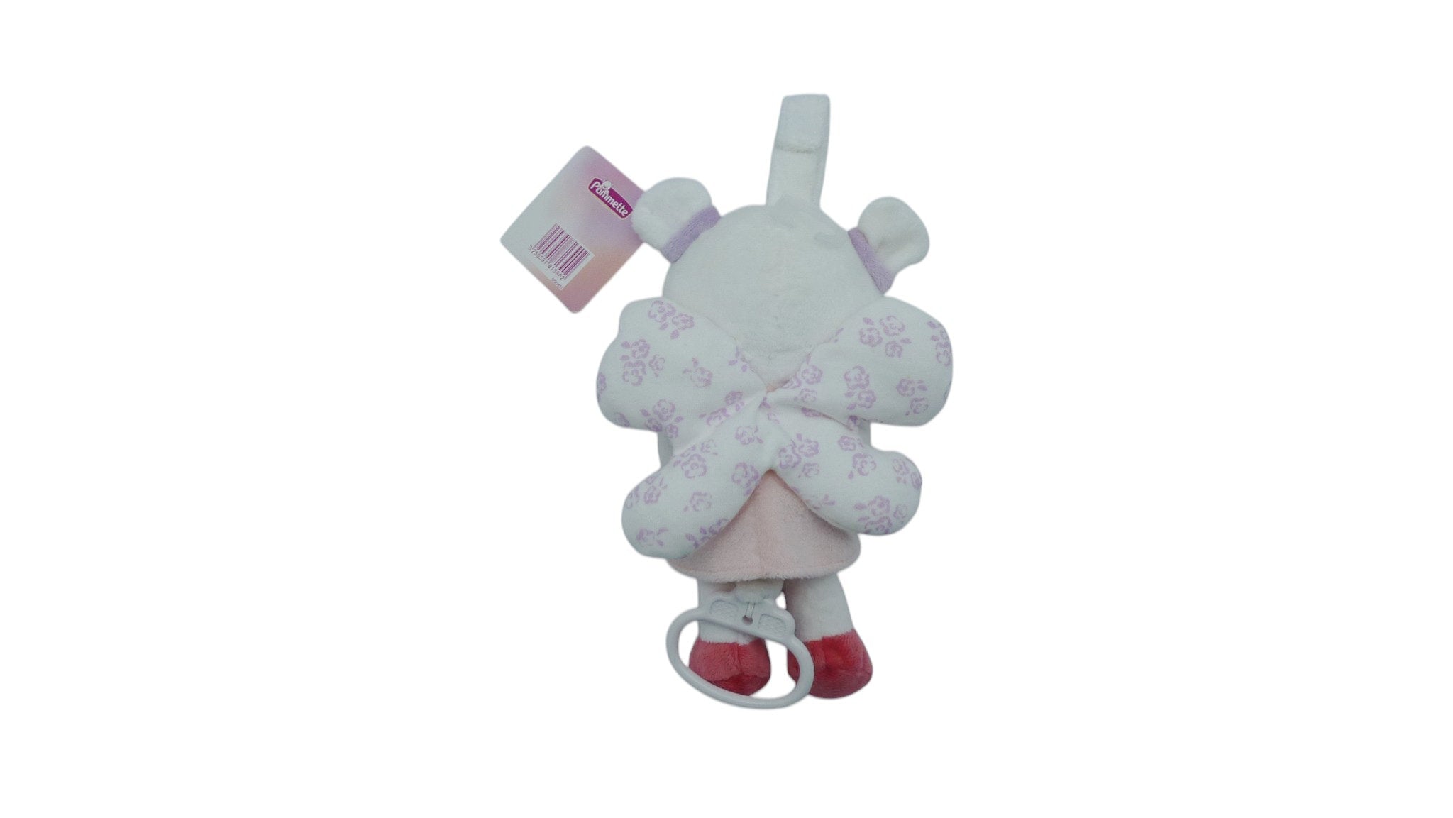 Peluche ours musical blanc rose - Pommette 23 cm