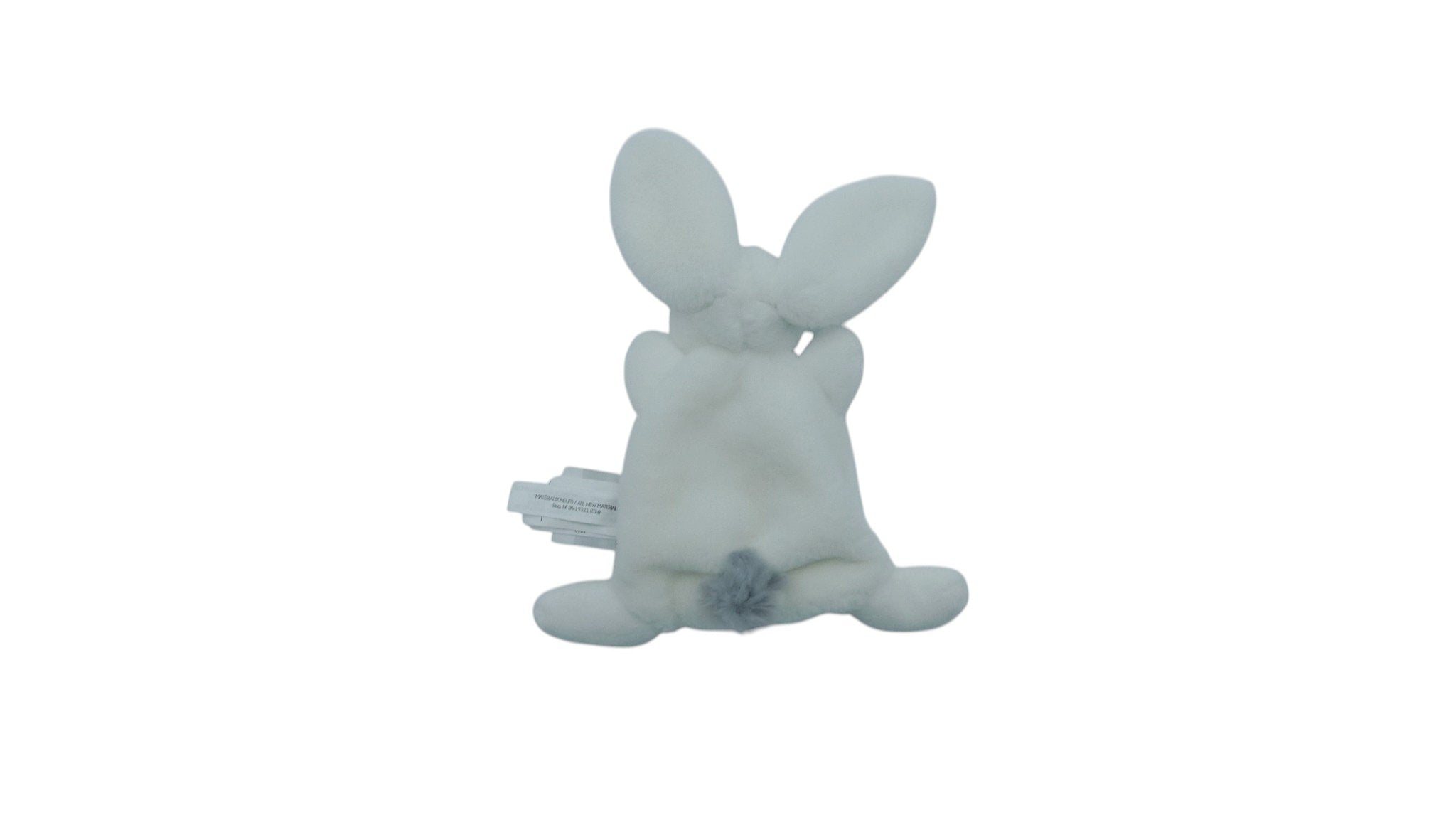 Doudou lapin plat blanc gris - Happy Glossy - DC3885 Doudou et compagnie