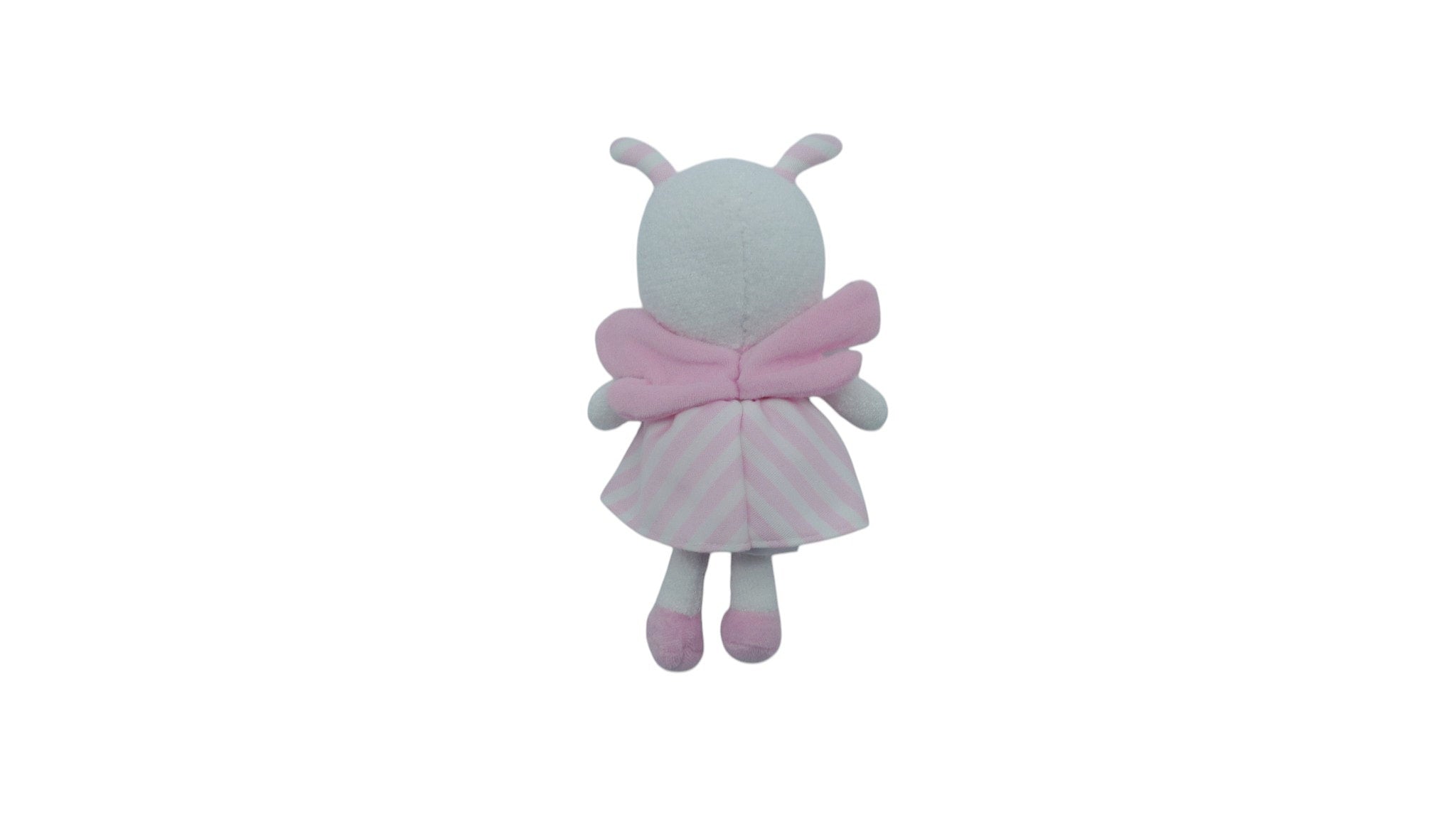 Peluche papillon rose blanc - Luminou 21 cm