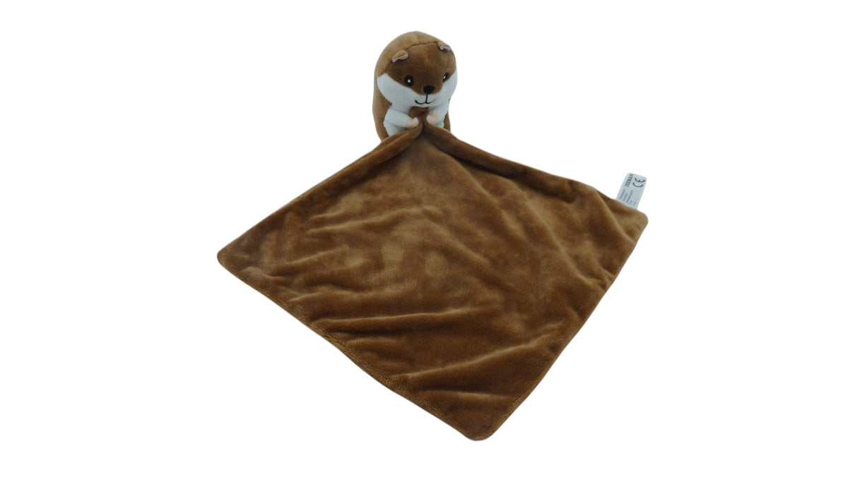Peluche hamster marron et blanc avec mouchoir – Zeeman 10 cm