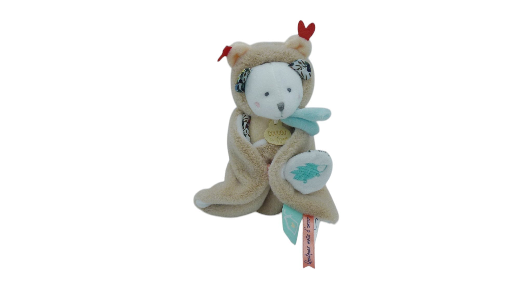 Peluche ours marron avec cape - Papillotte - DC3951 Doudou et Compagnie