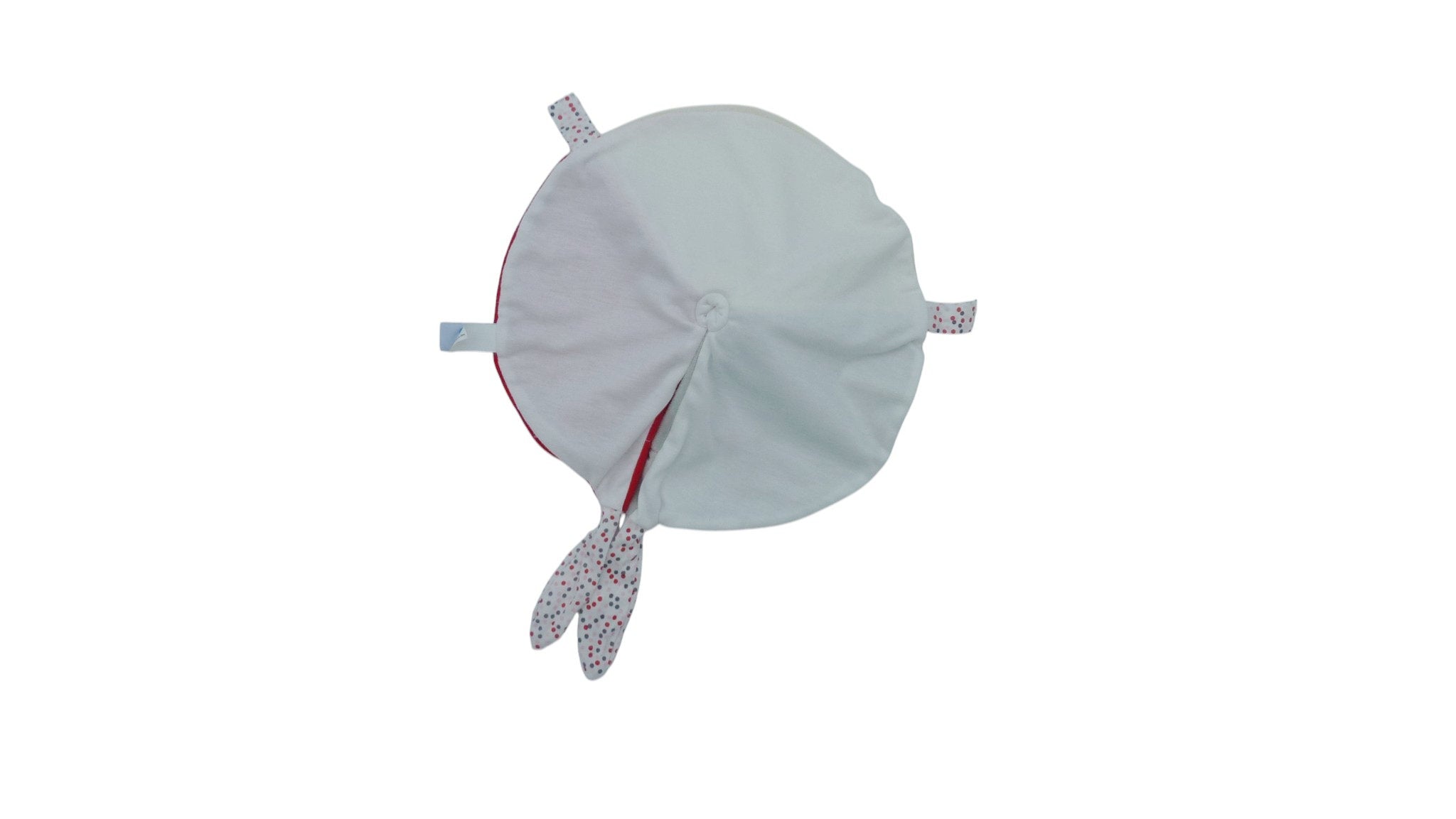 Doudou ours plat rouge écru gris - Gipsy