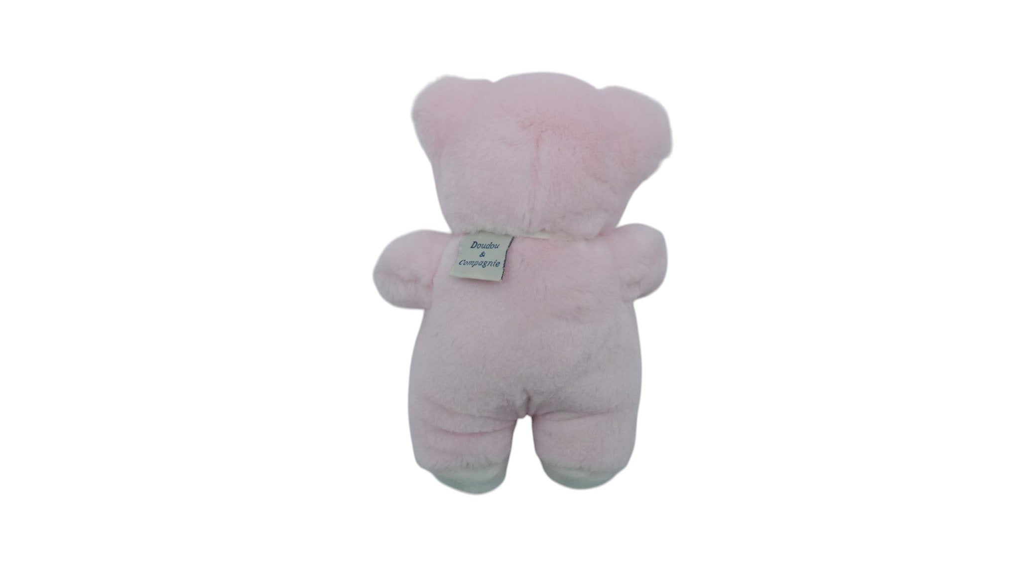 Peluche ours rose blanc - Doudou et Compagnie 22 cm