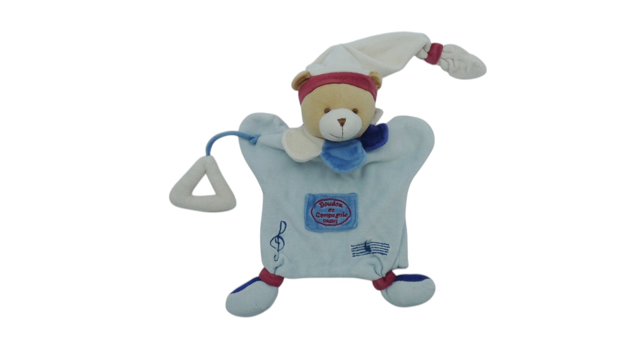Doudou ours marionnette musicien bleu - Doudou et Compagnie 25 cm