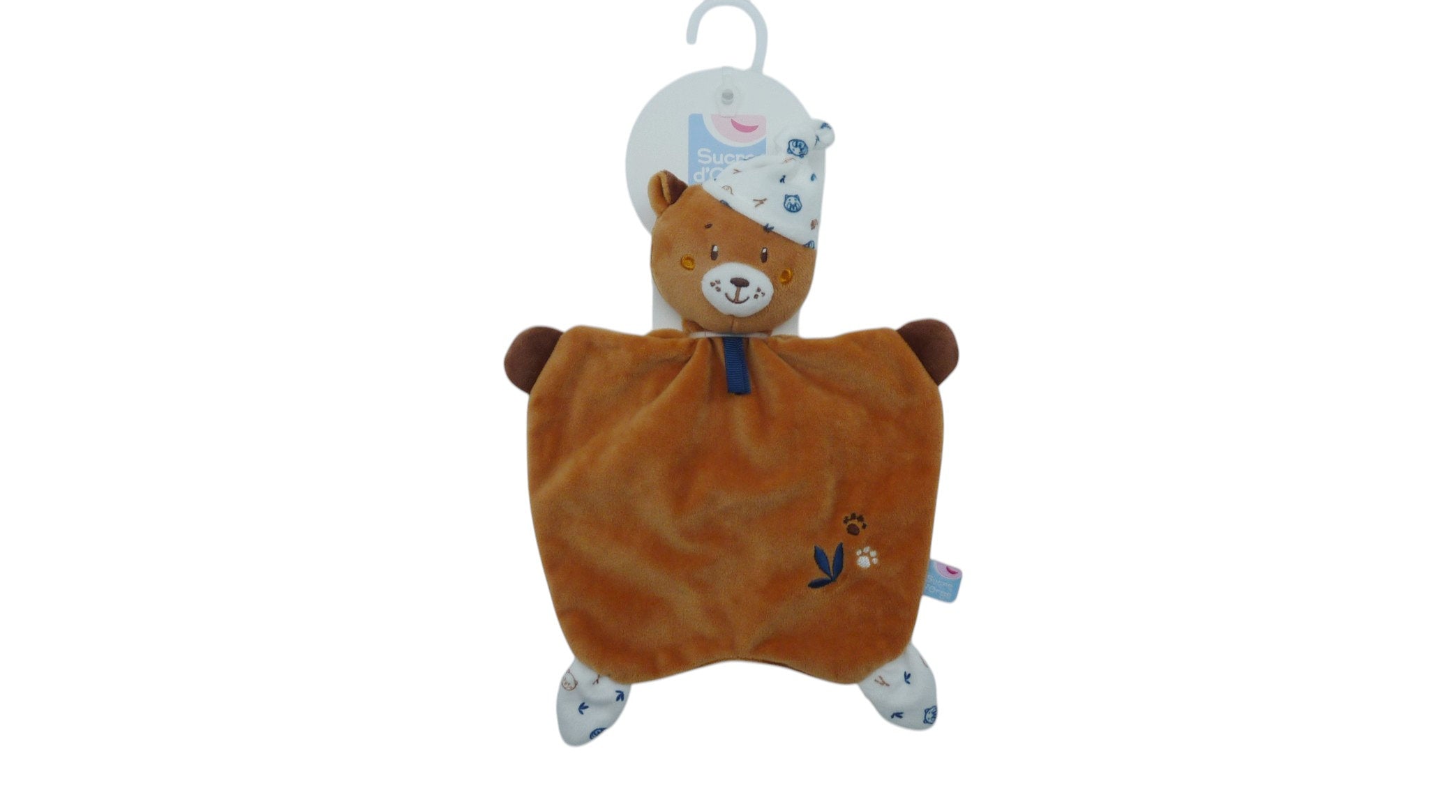 Doudou ours plat marron - Sucre d'Orge
