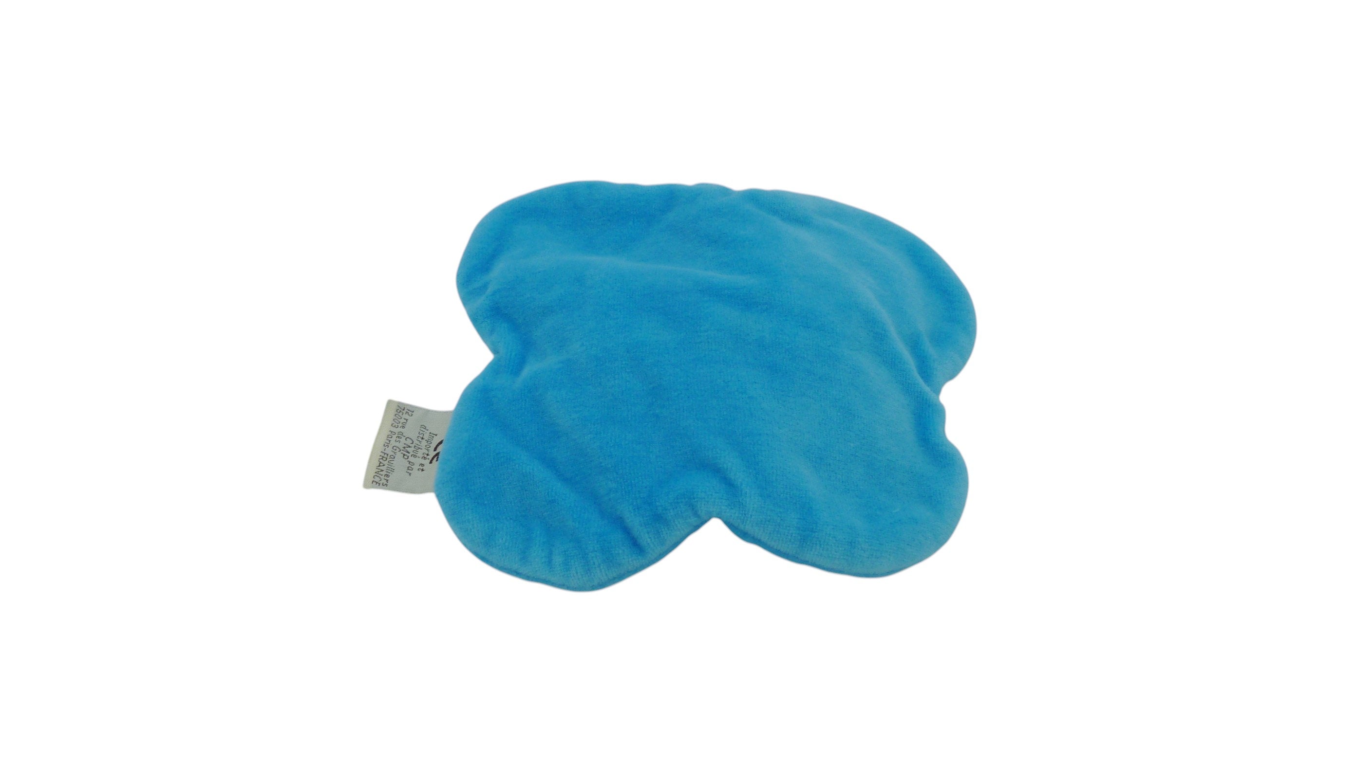 Doudou coccinelle sur sa feuille plat bleu - CMP