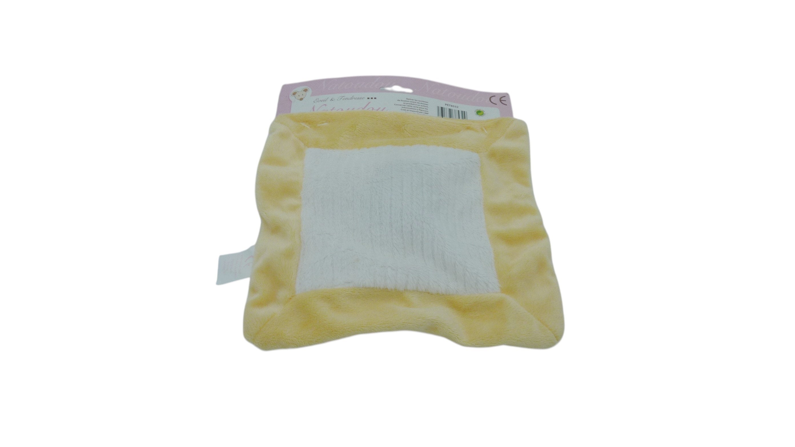 Doudou mouton plat Natoudou blanc jaune - CMP