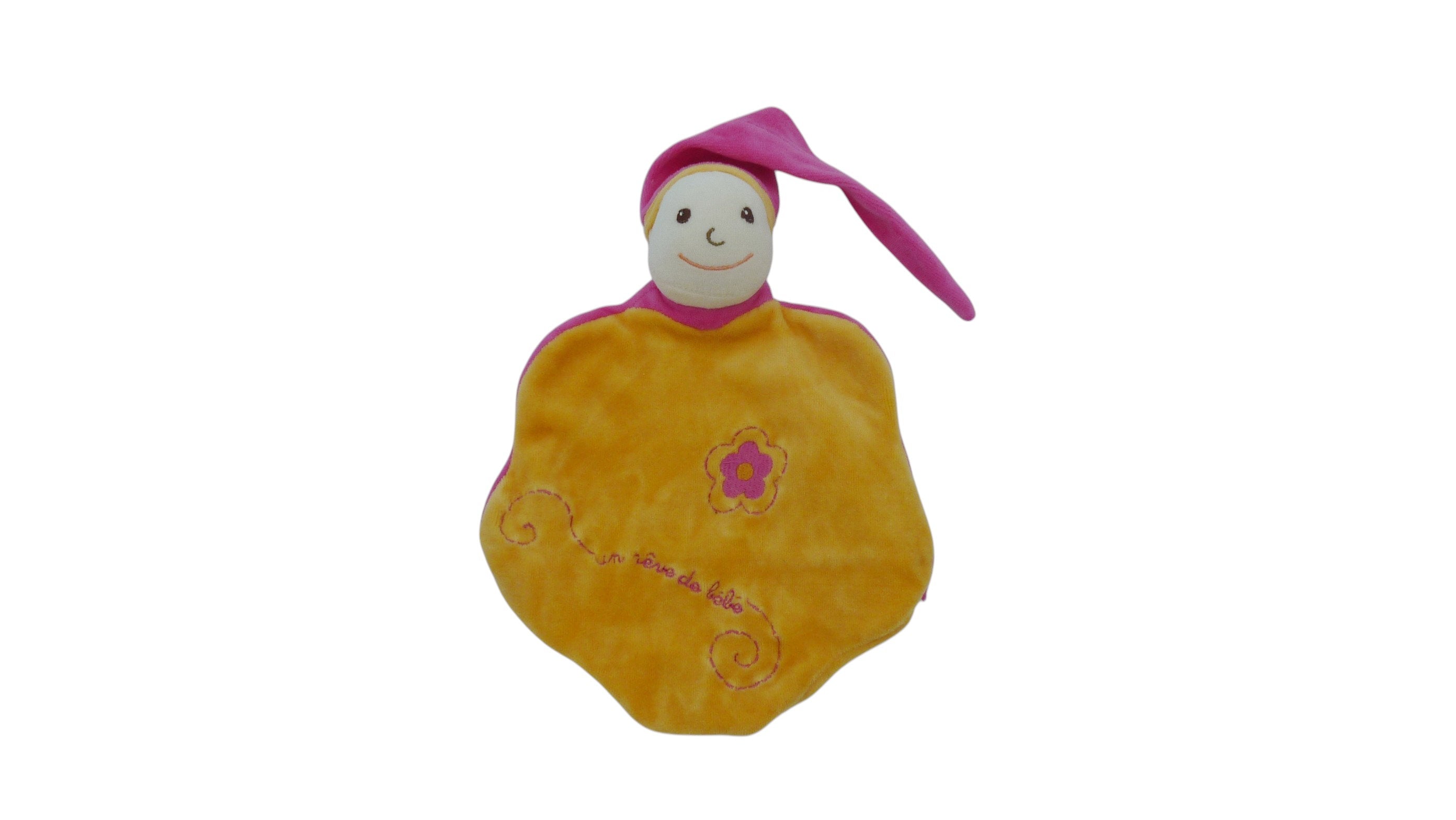 Doudou lutin marionnette orange fuschia - CMP
