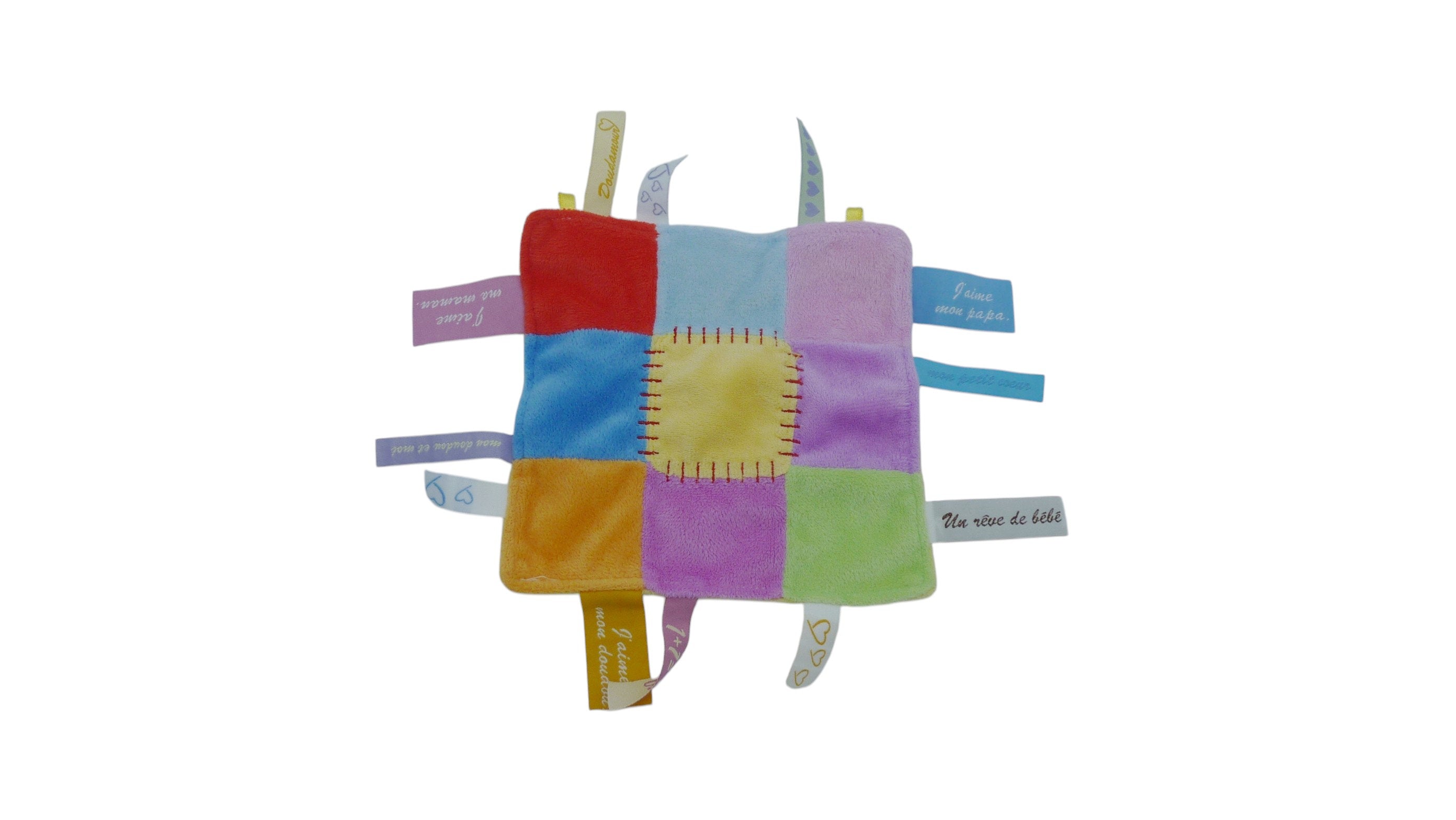 Doudou carré plat étiquettes - CMP