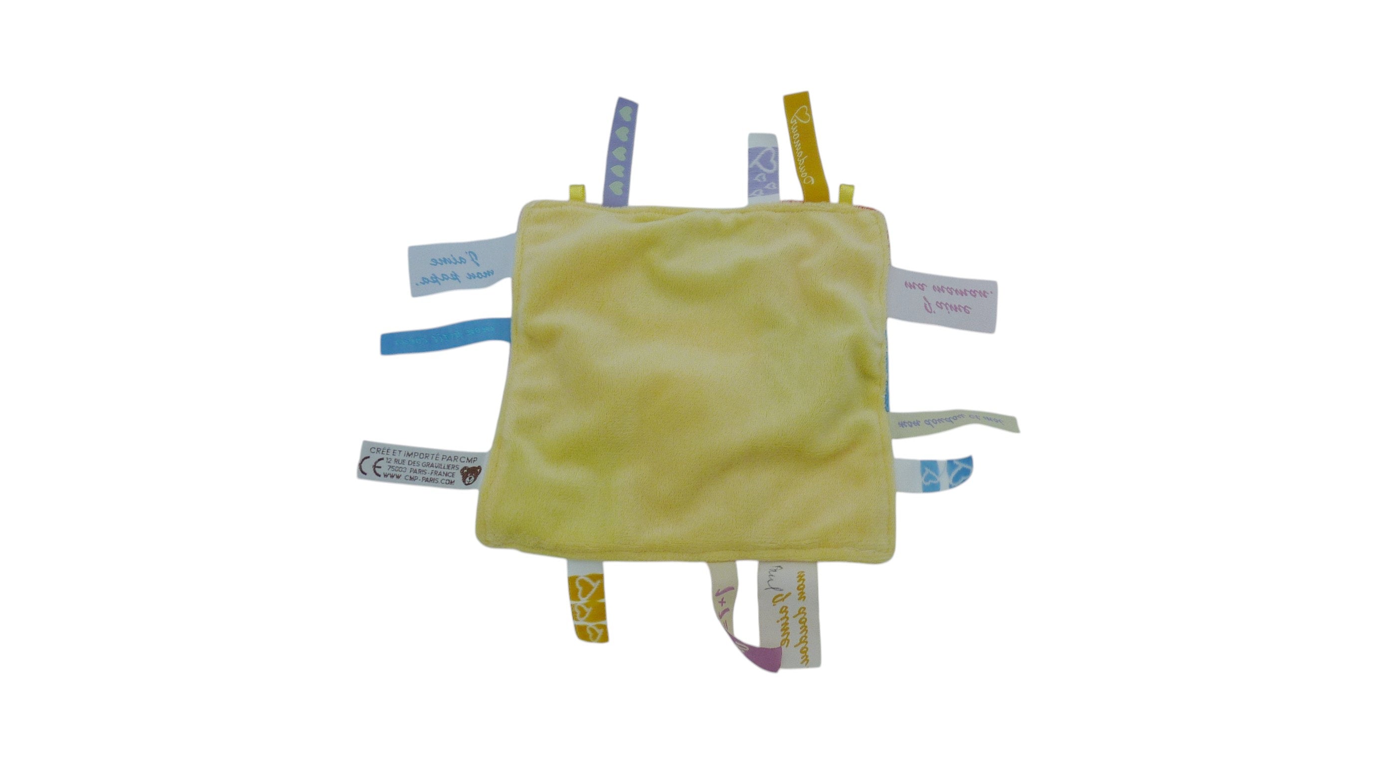 Doudou carré plat étiquettes - CMP