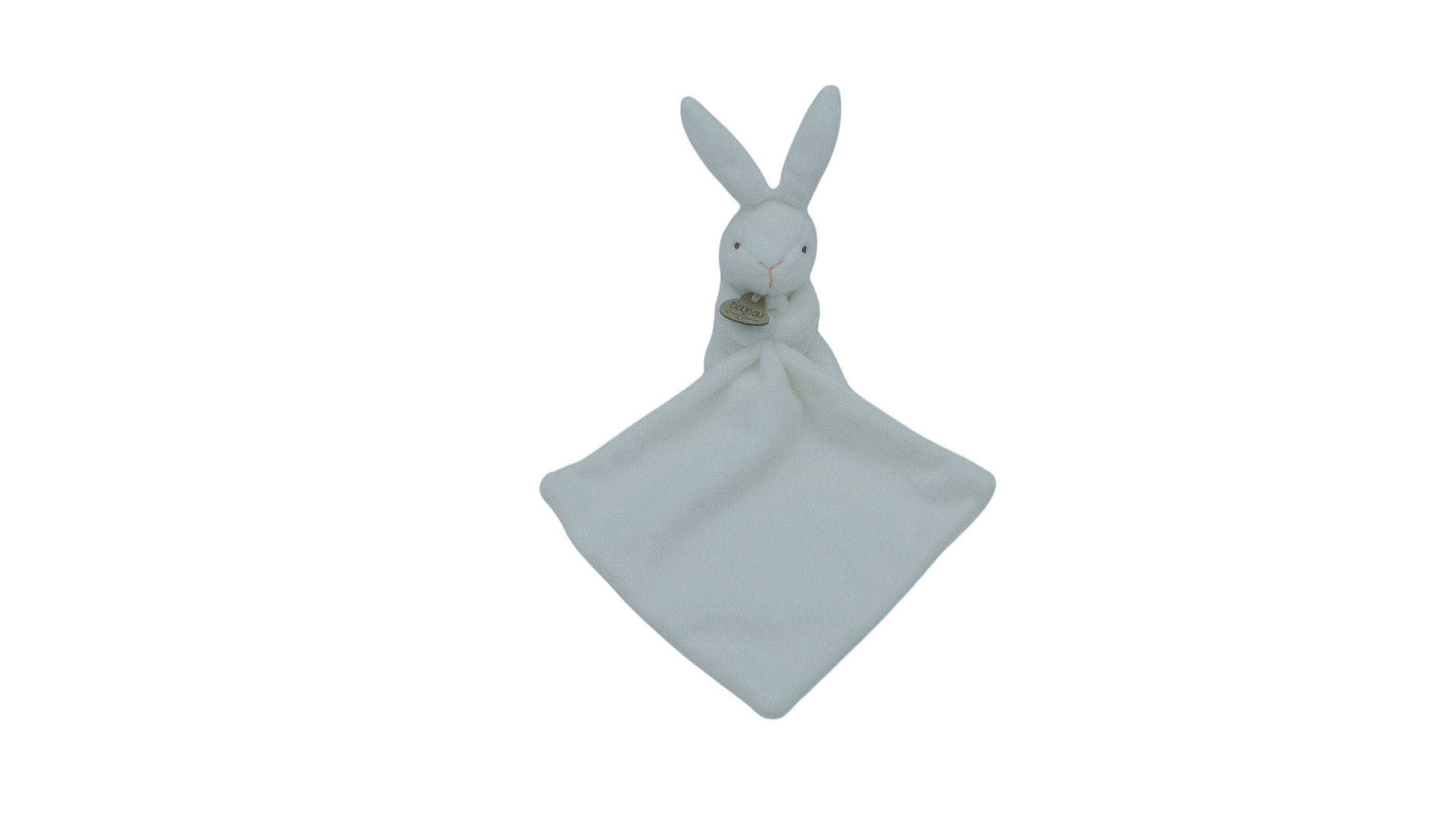Peluche mouchoir lapin blanc- DC303 Doudou et Compagnie