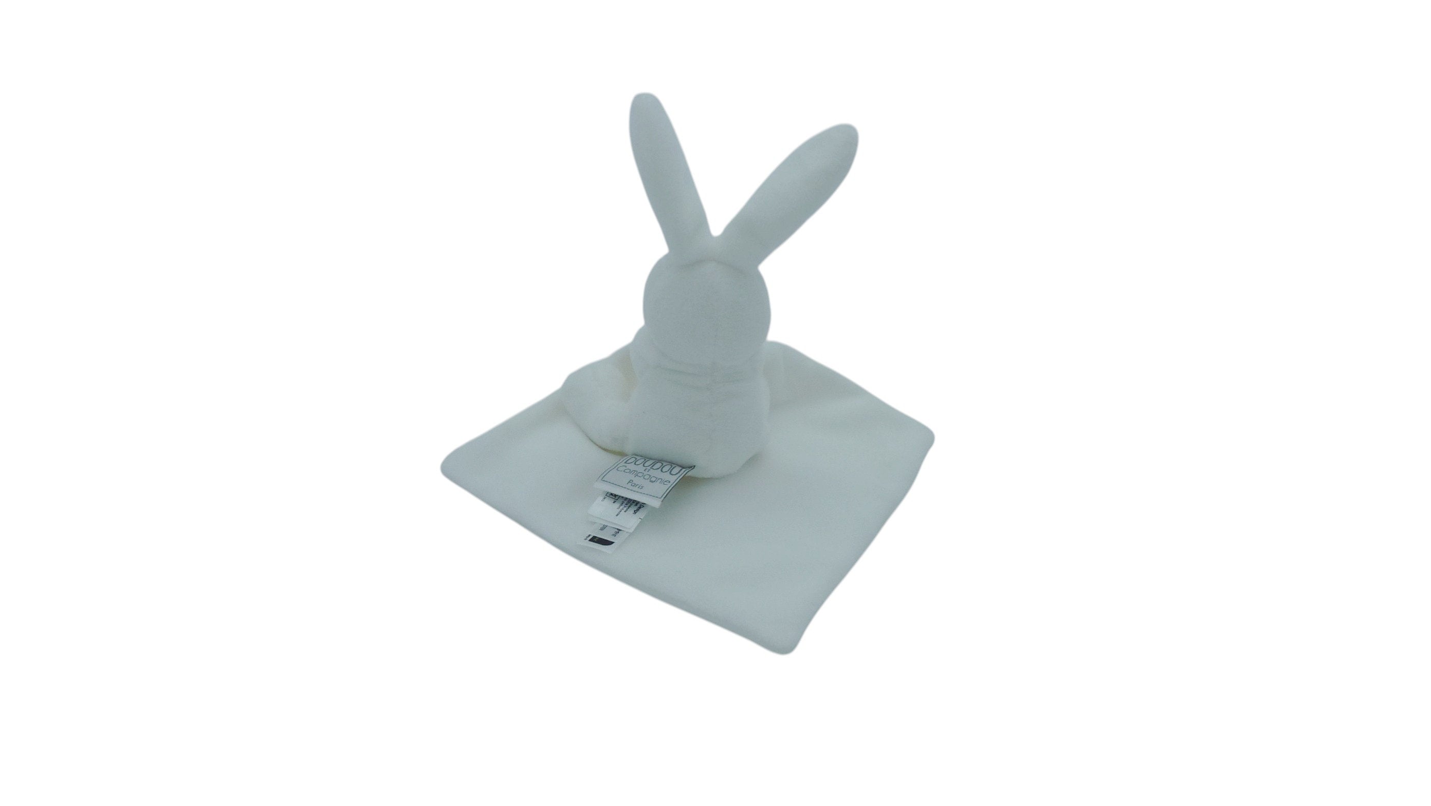 Peluche mouchoir lapin blanc- DC303 Doudou et Compagnie