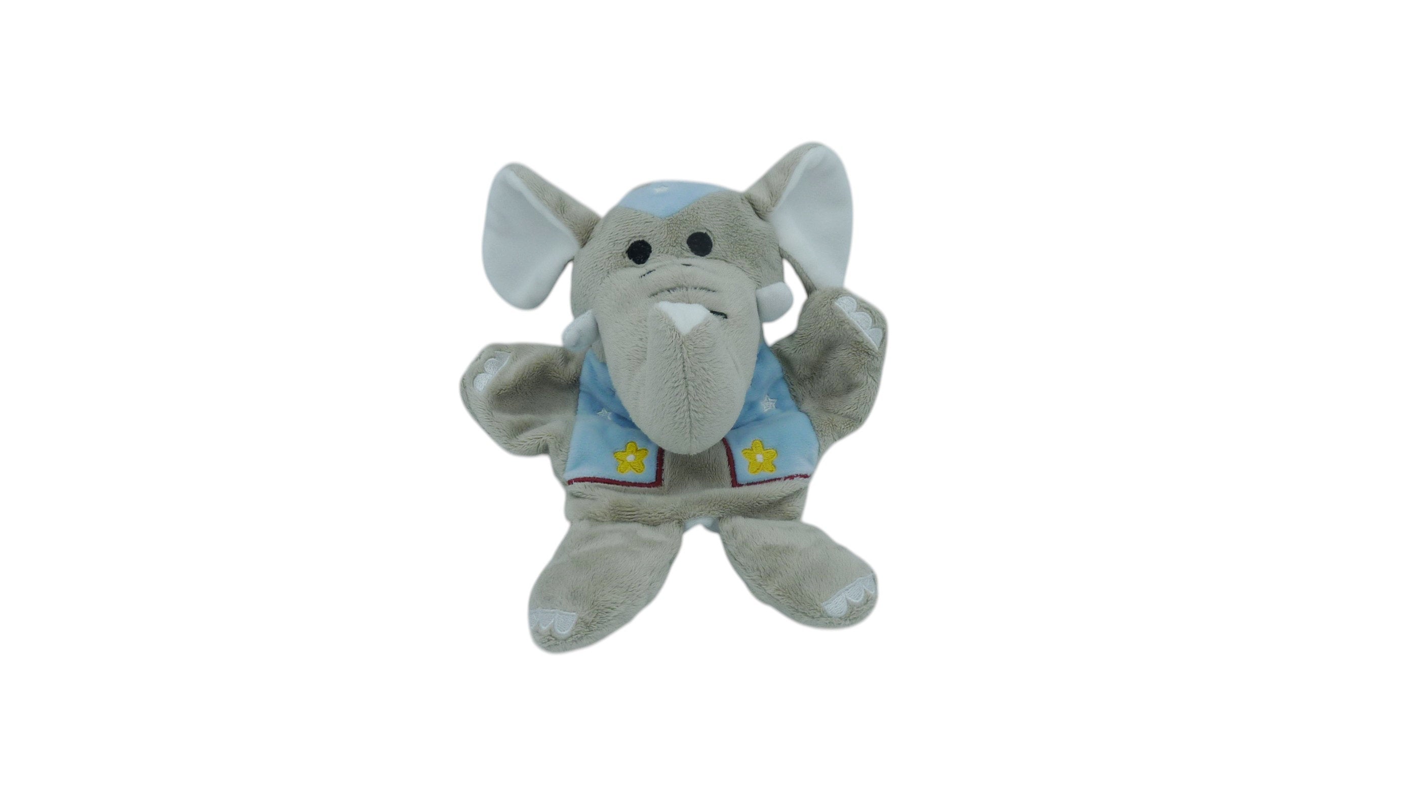 Doudou éléphant marionnette gris bleu - Maisons du Monde 24 cm