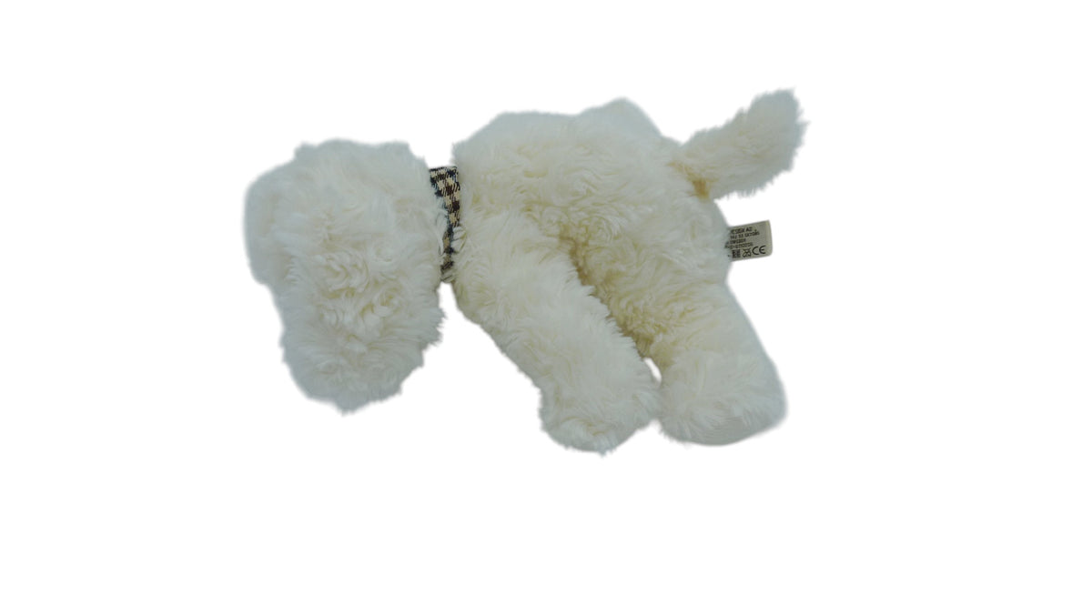 Peluche chien crème avec collier à carreaux – Bukowski 29 cm