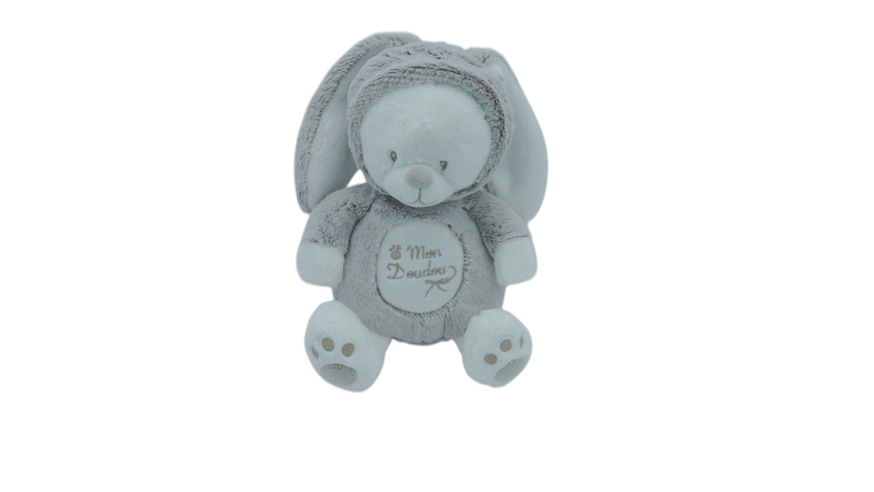 Peluche ours déguisé en lapin gris blanc - Nicotoy Simba Toys 27 cm