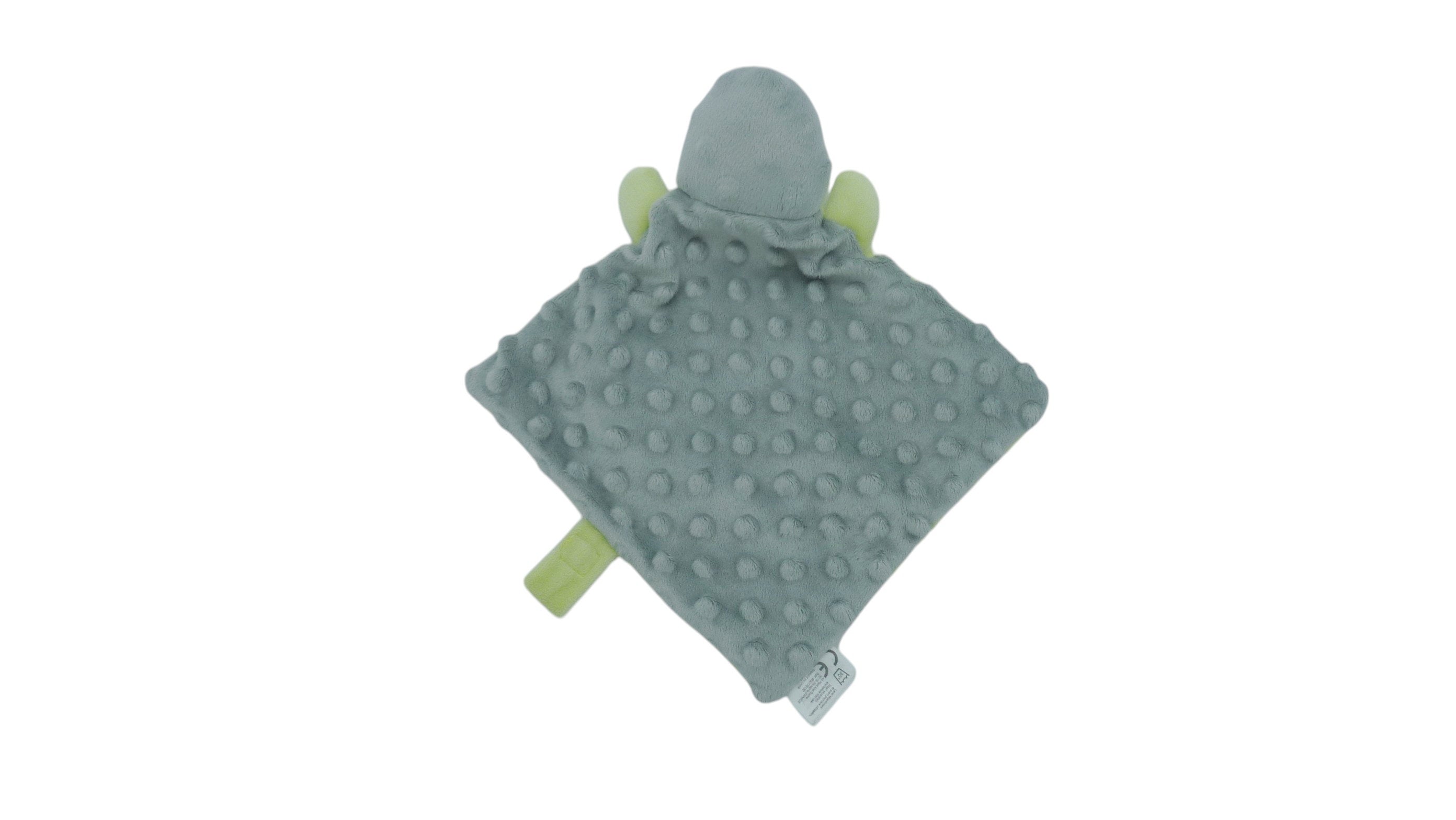 Doudou hérisson plat vert gris attache tétine - A-Derma