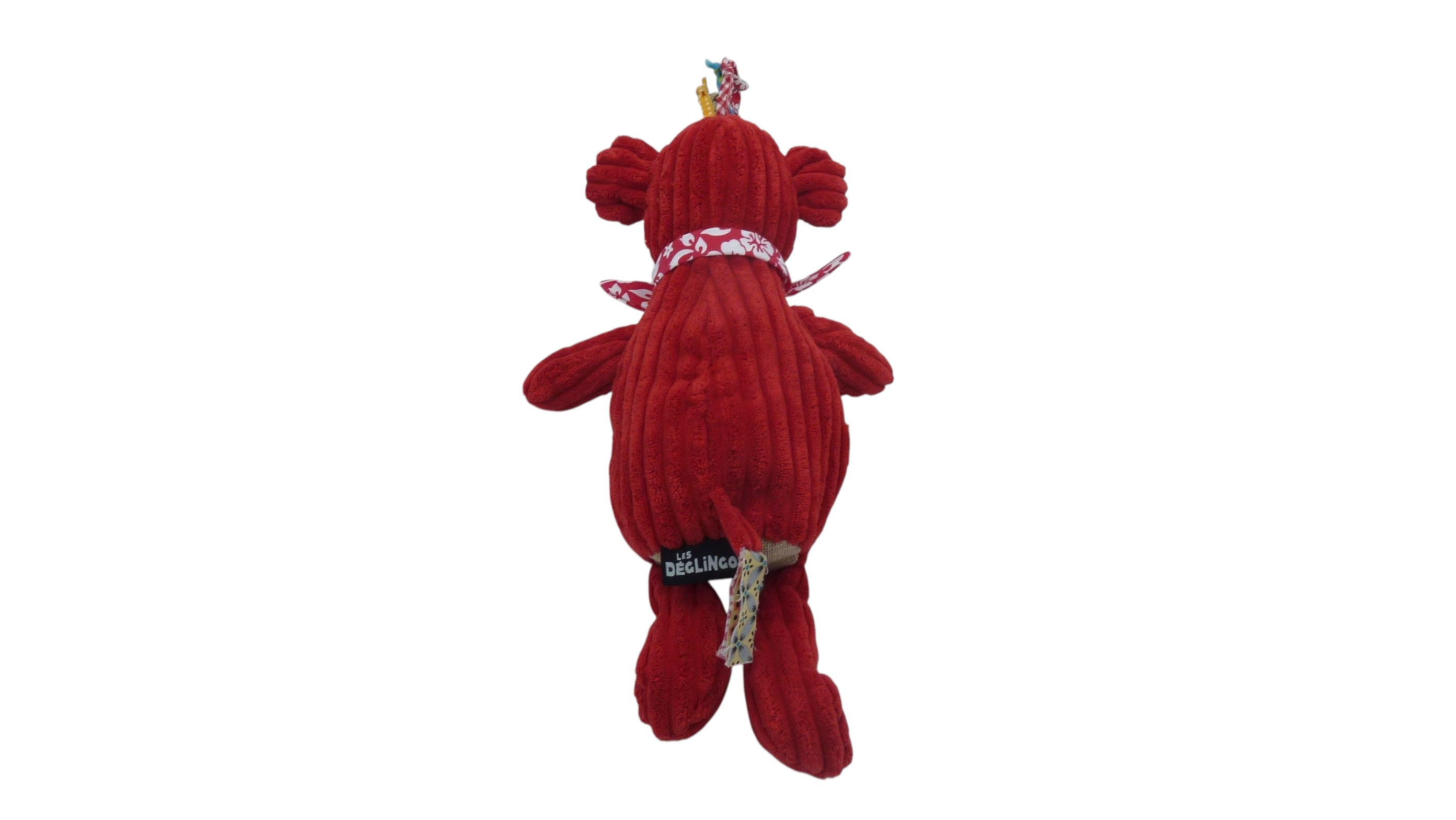 Peluche singe Bogos rouge - Les Deglingos 33 cm