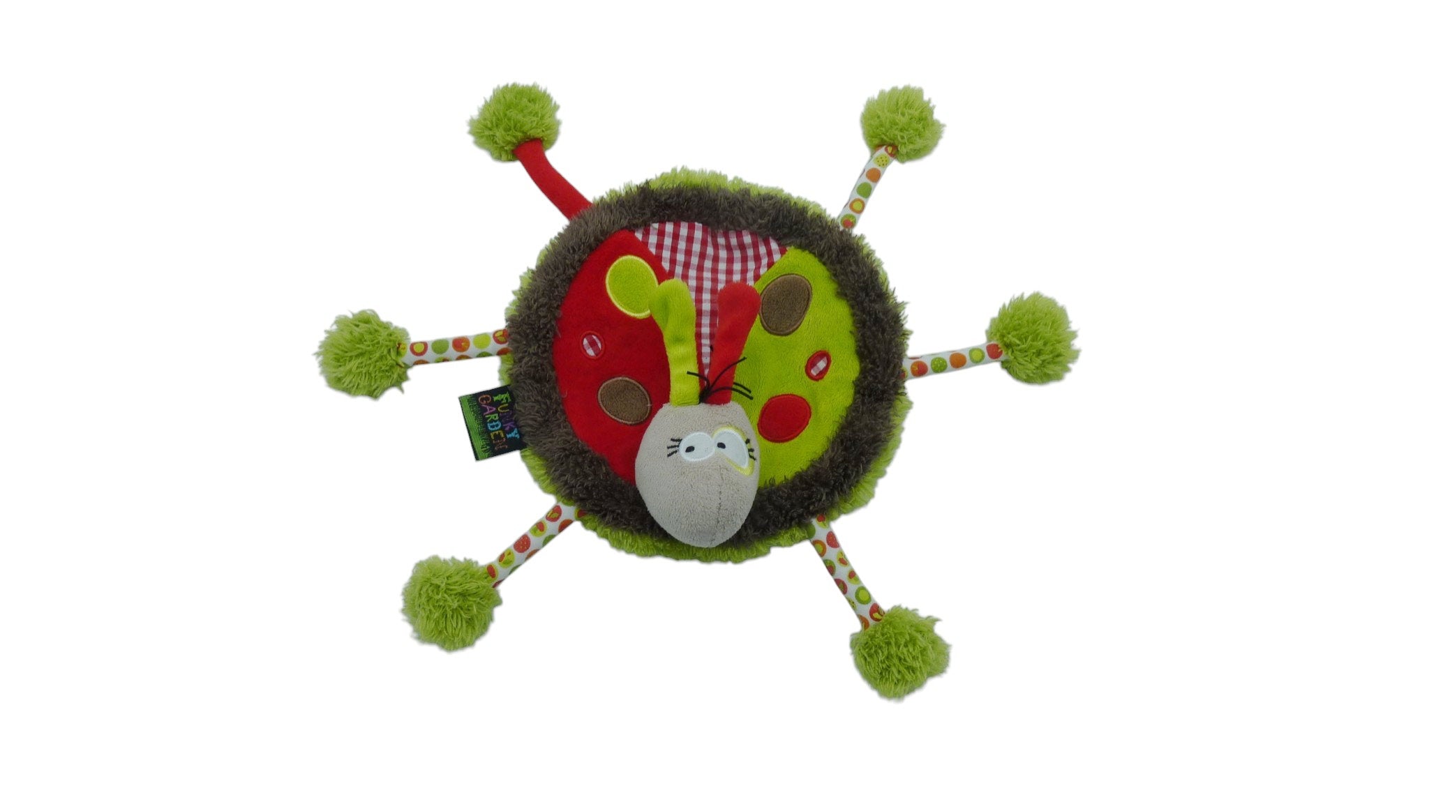 Doudou coccinelle plat vert rouge - Funky Garden