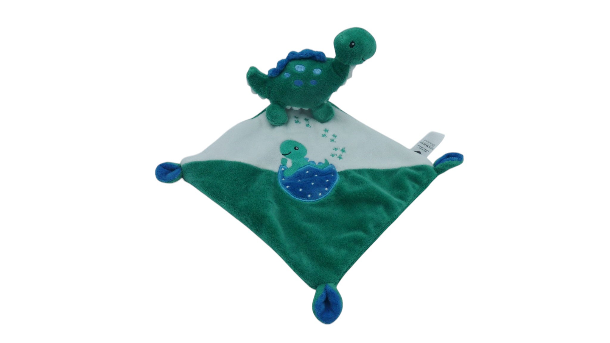 Peluche mouchoir dinosaure vert - Tex Baby 12 cm