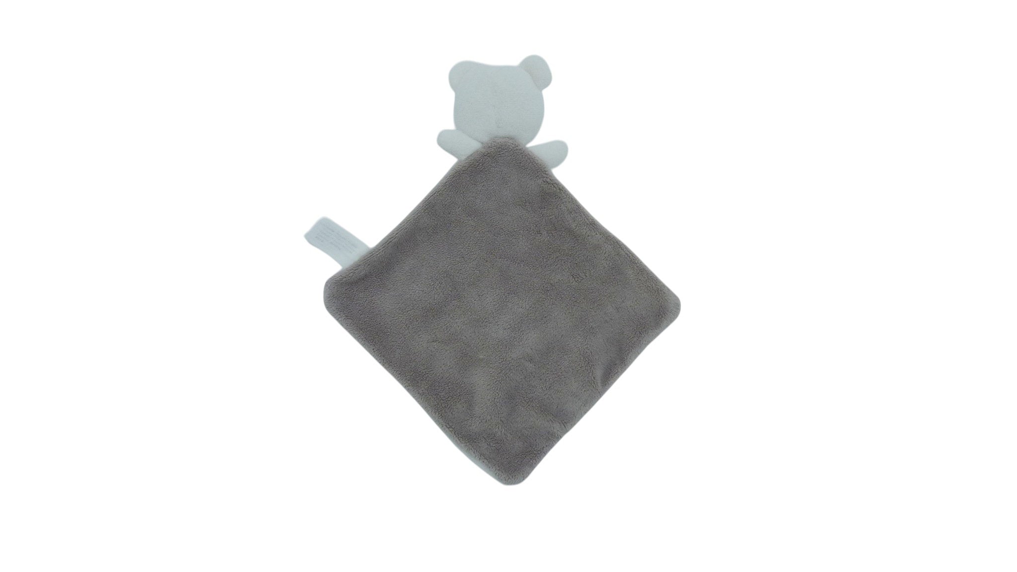 Doudou ours plat blanc gris - Nicotoy