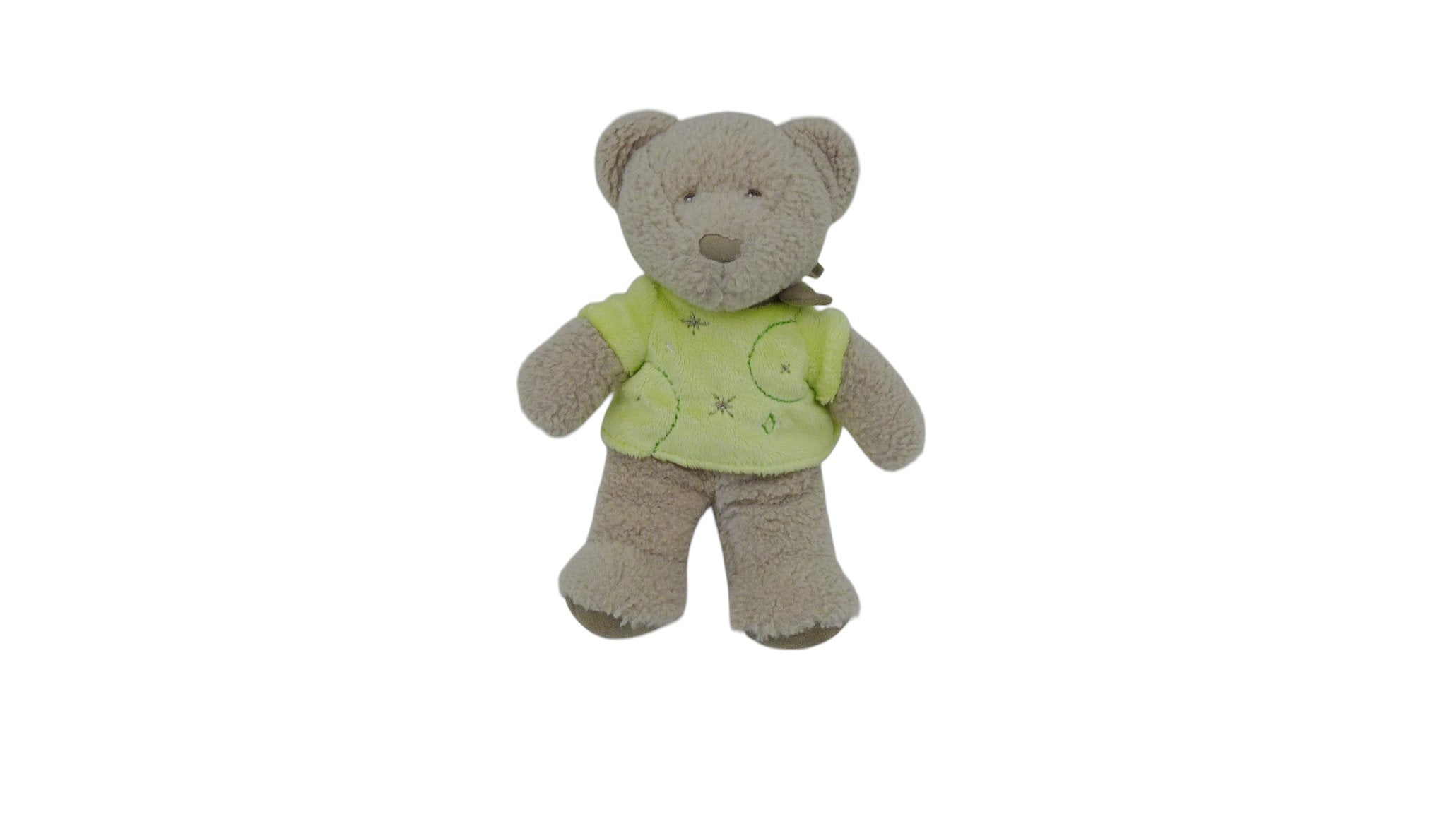 Peluche ours marron vert - Nicotoy 23 cm