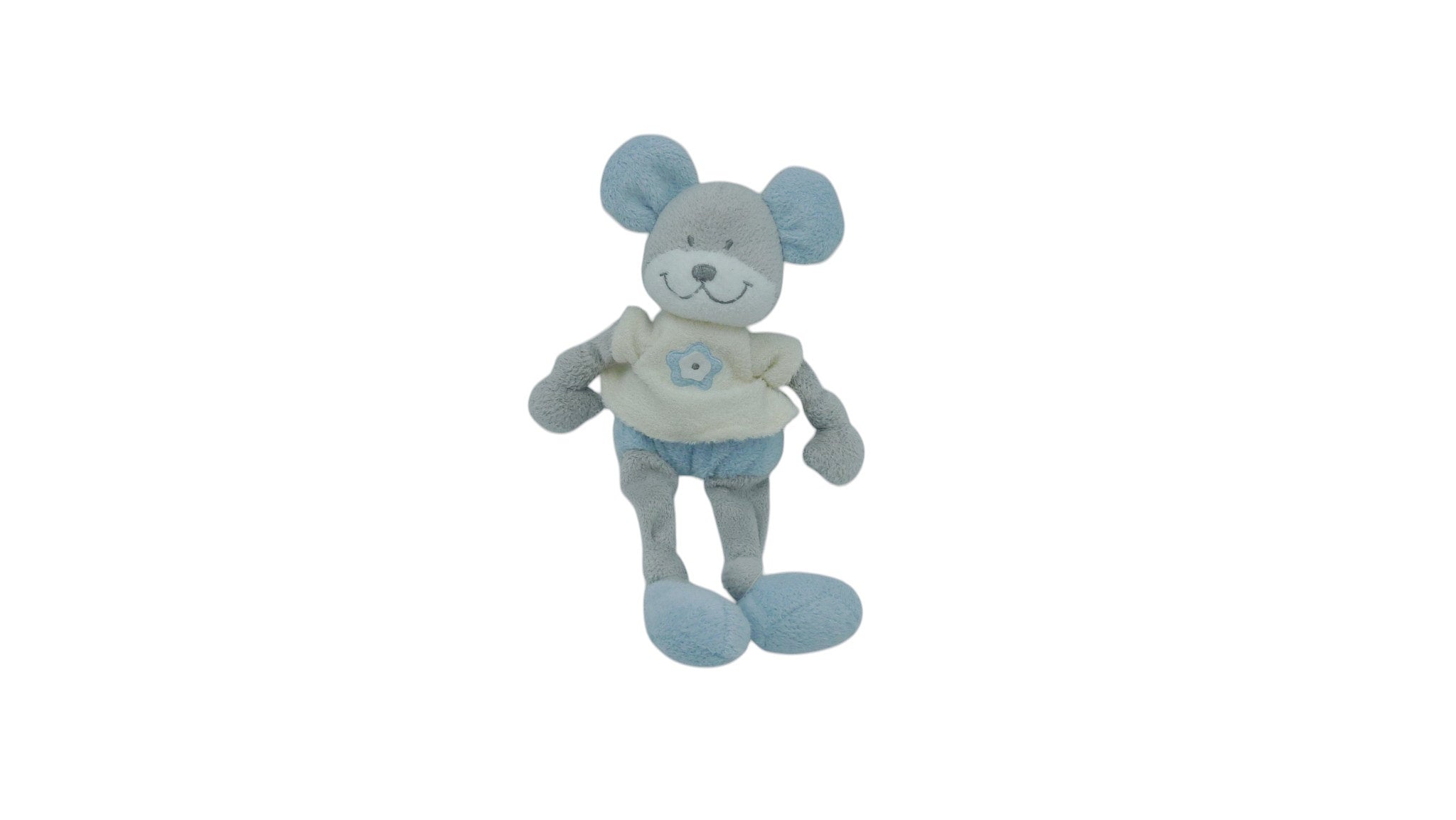 peluche souris gris bleu - Nicotoy 23 cm