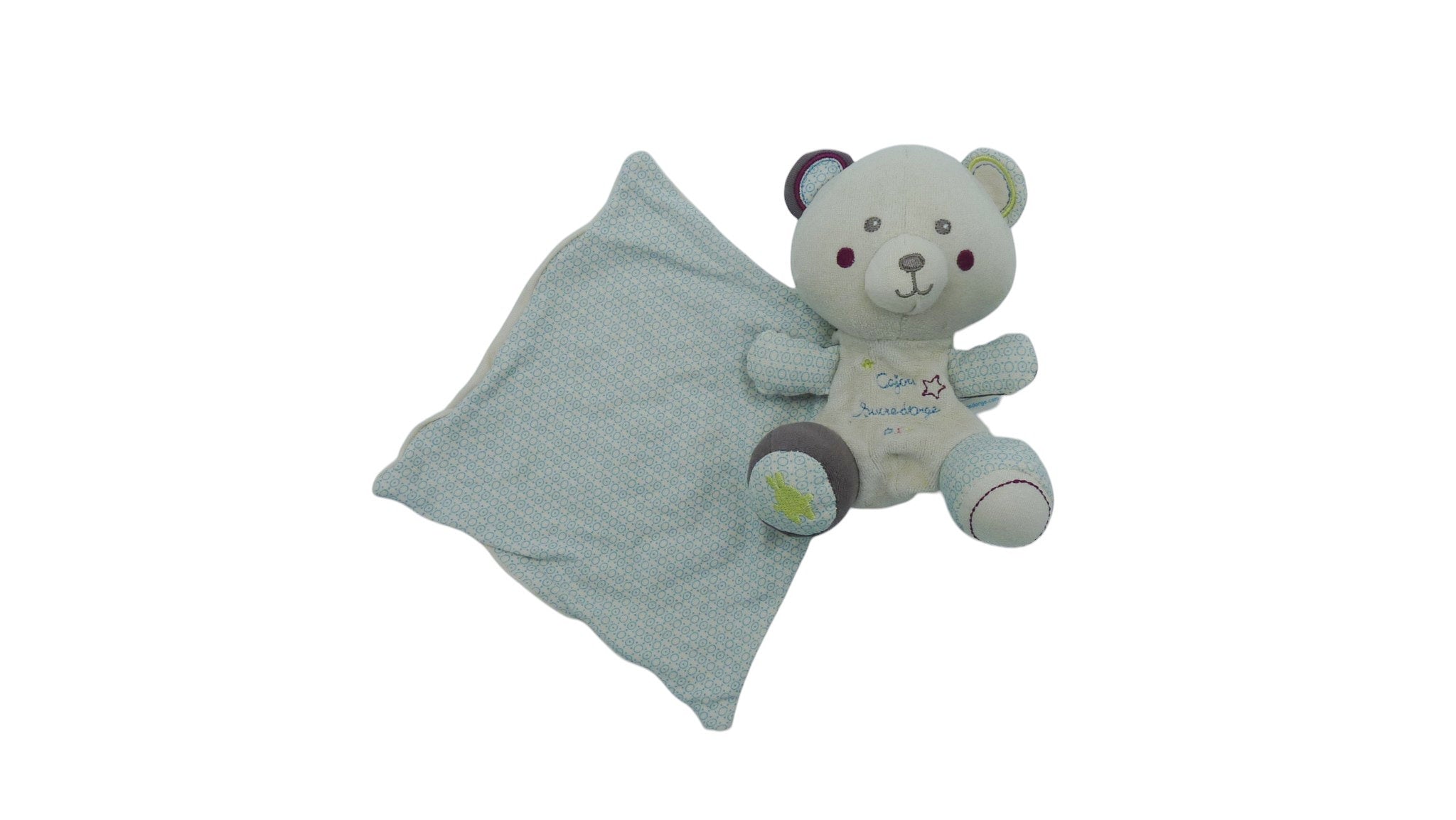 Peluche ours mouchoir beige- Sucre d'Orge